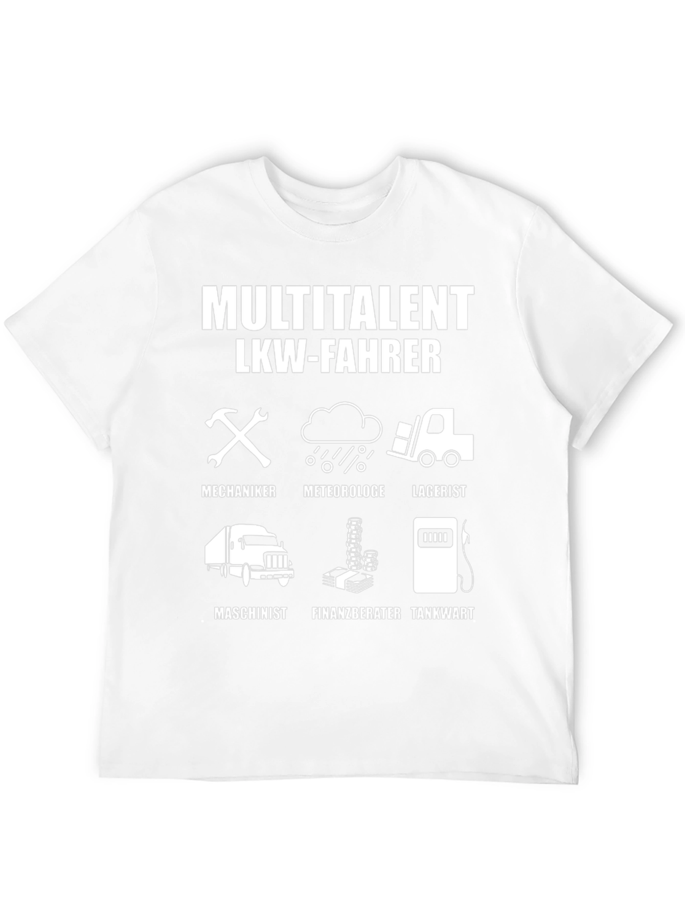 Multitalent LKW-Fahrer Black Graphic T-Shirt