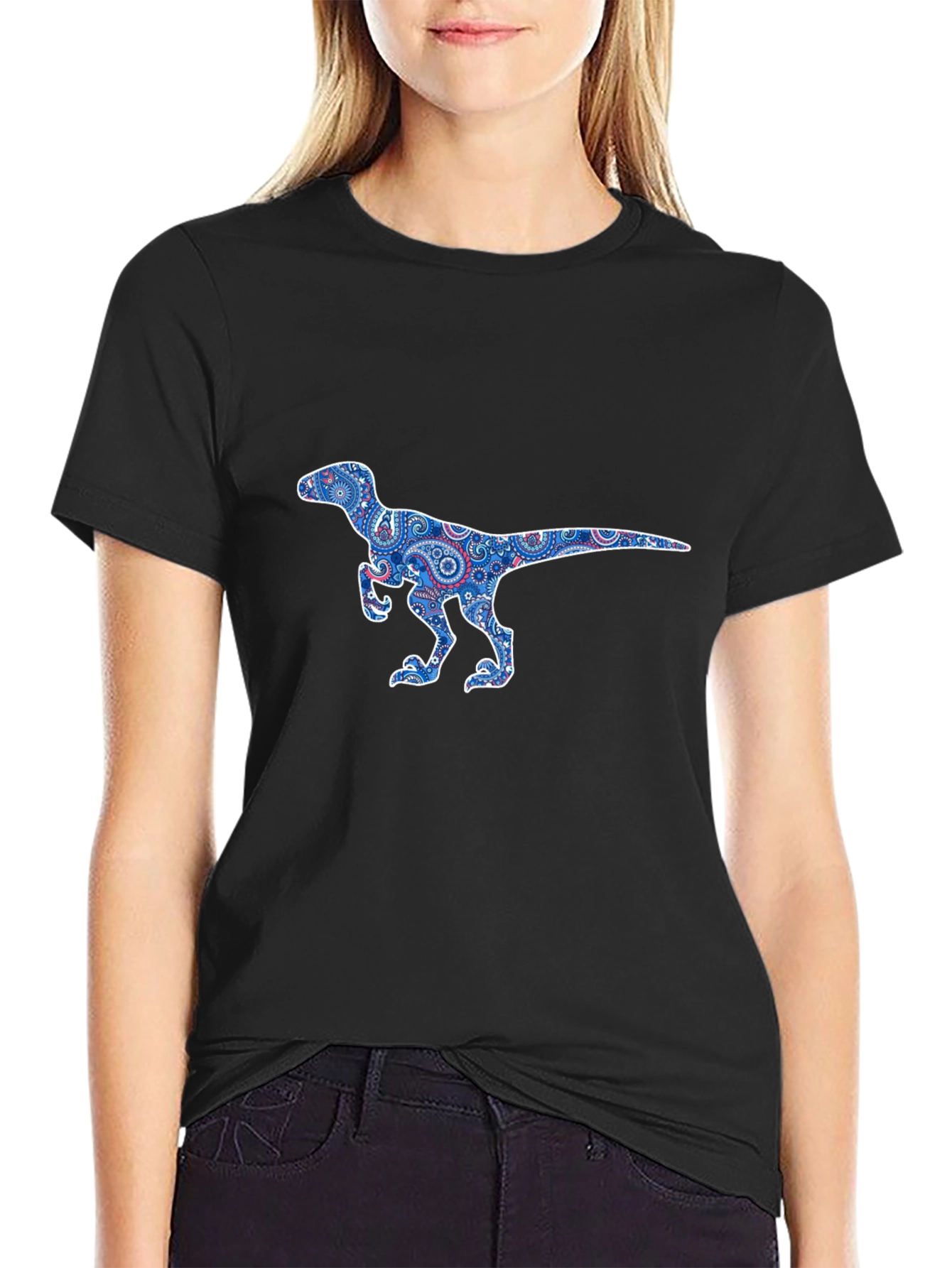 Dino Paisley T-Shirt - Black