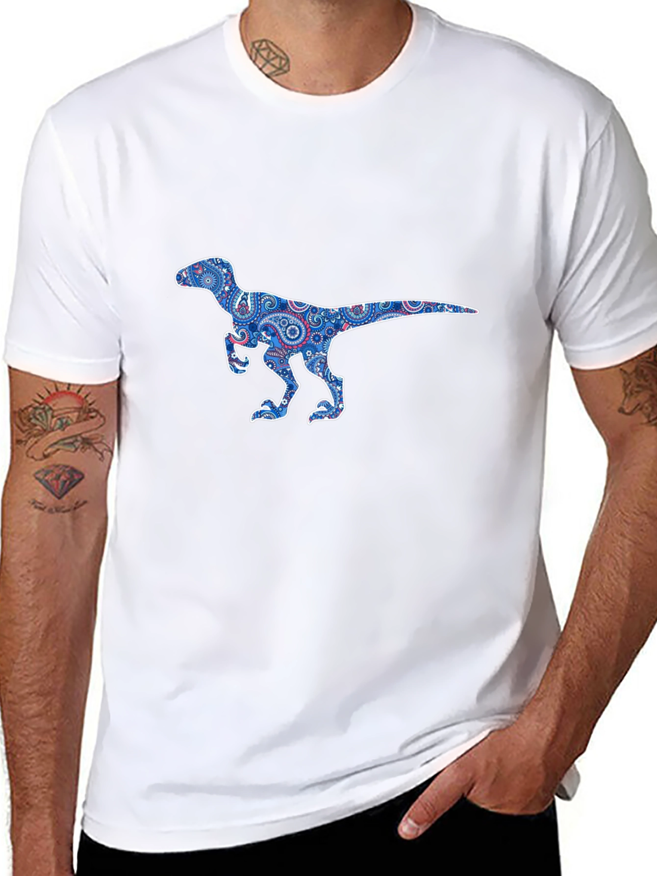 Dino Paisley T-Shirt - Black