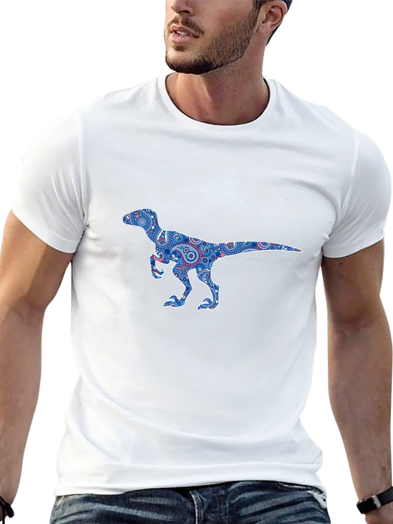 Dino Paisley T-Shirt - Black
