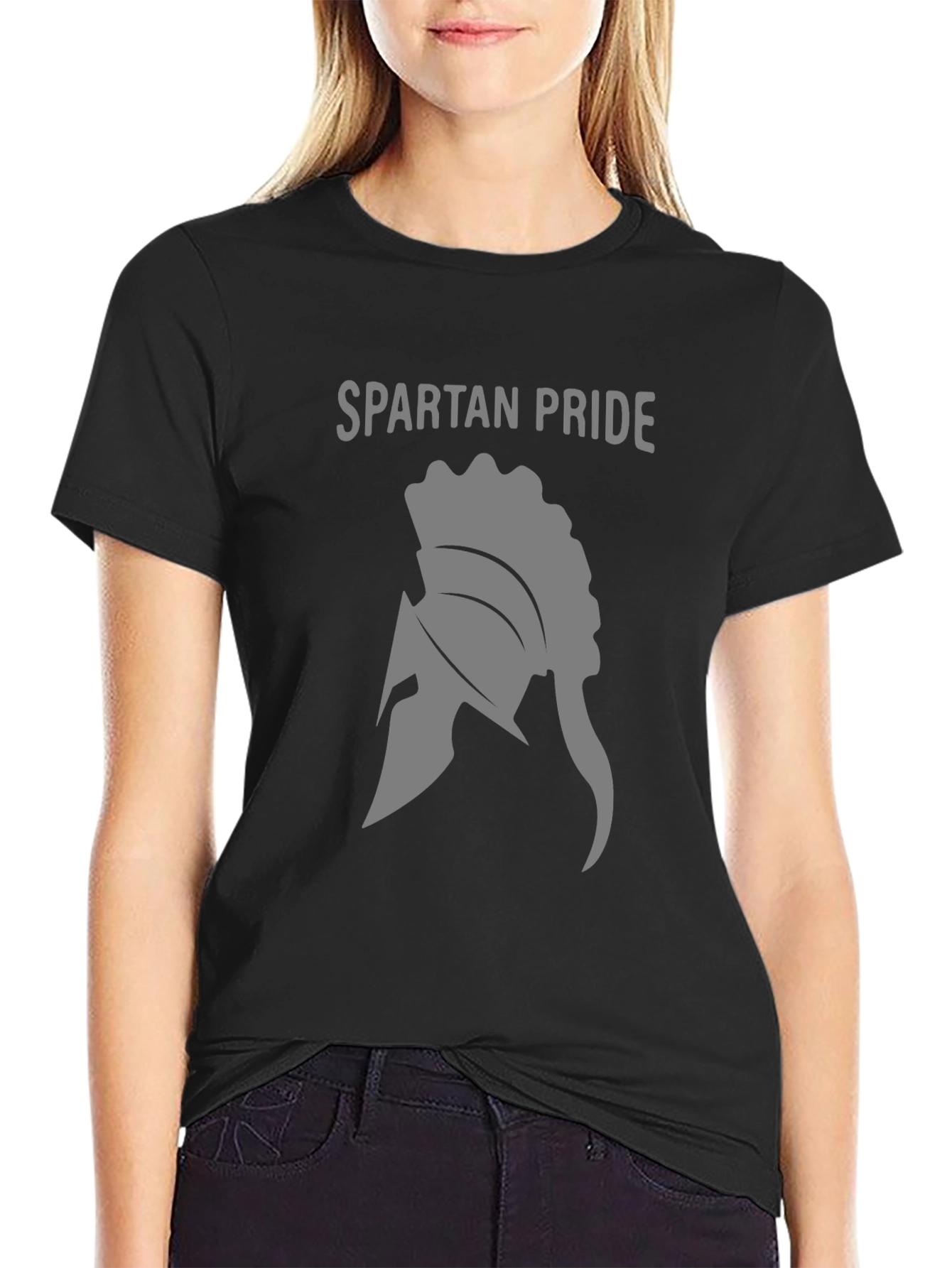 Spartan Pride Black T-Shirt - Helmet Design