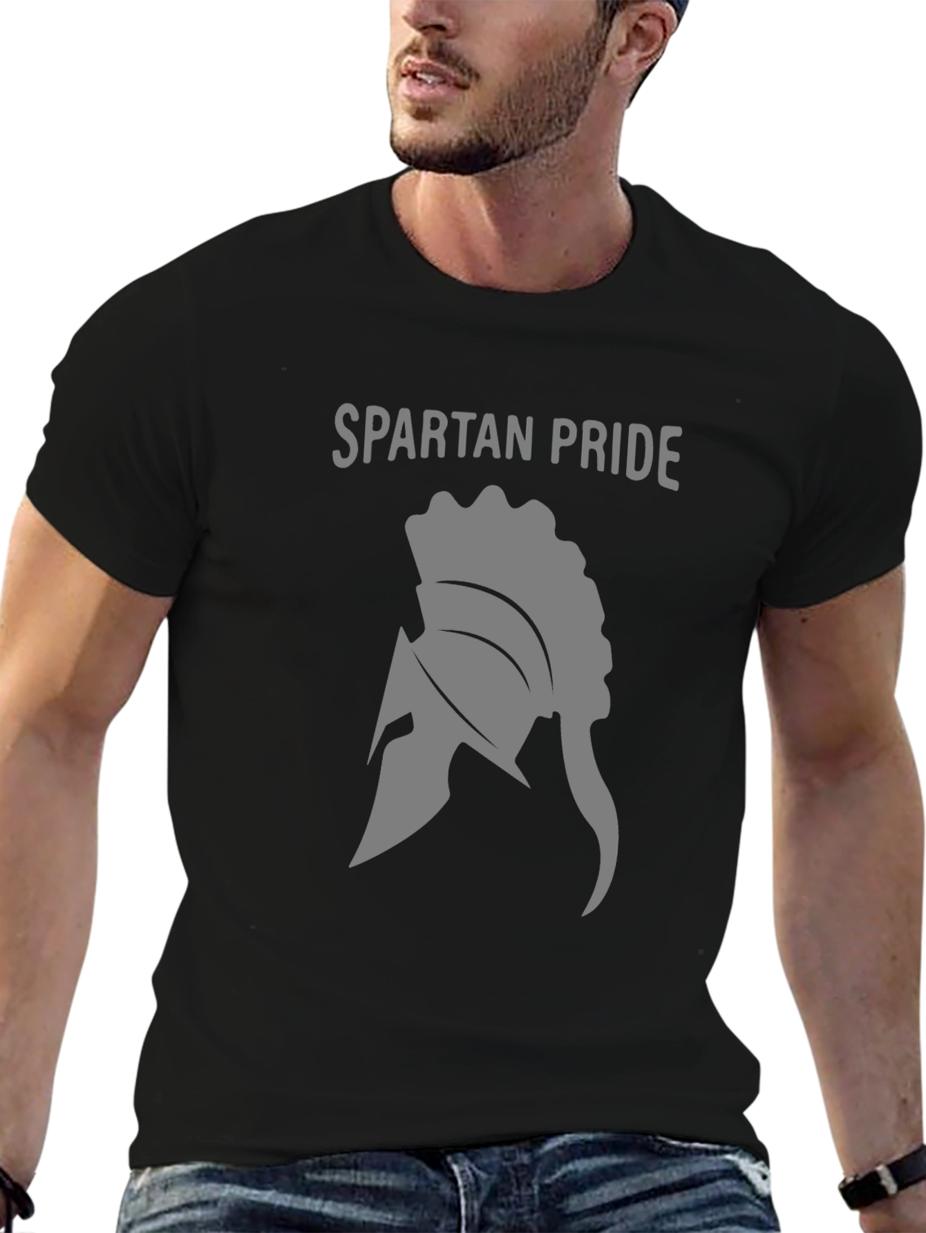 Spartan Pride Black T-Shirt - Helmet Design
