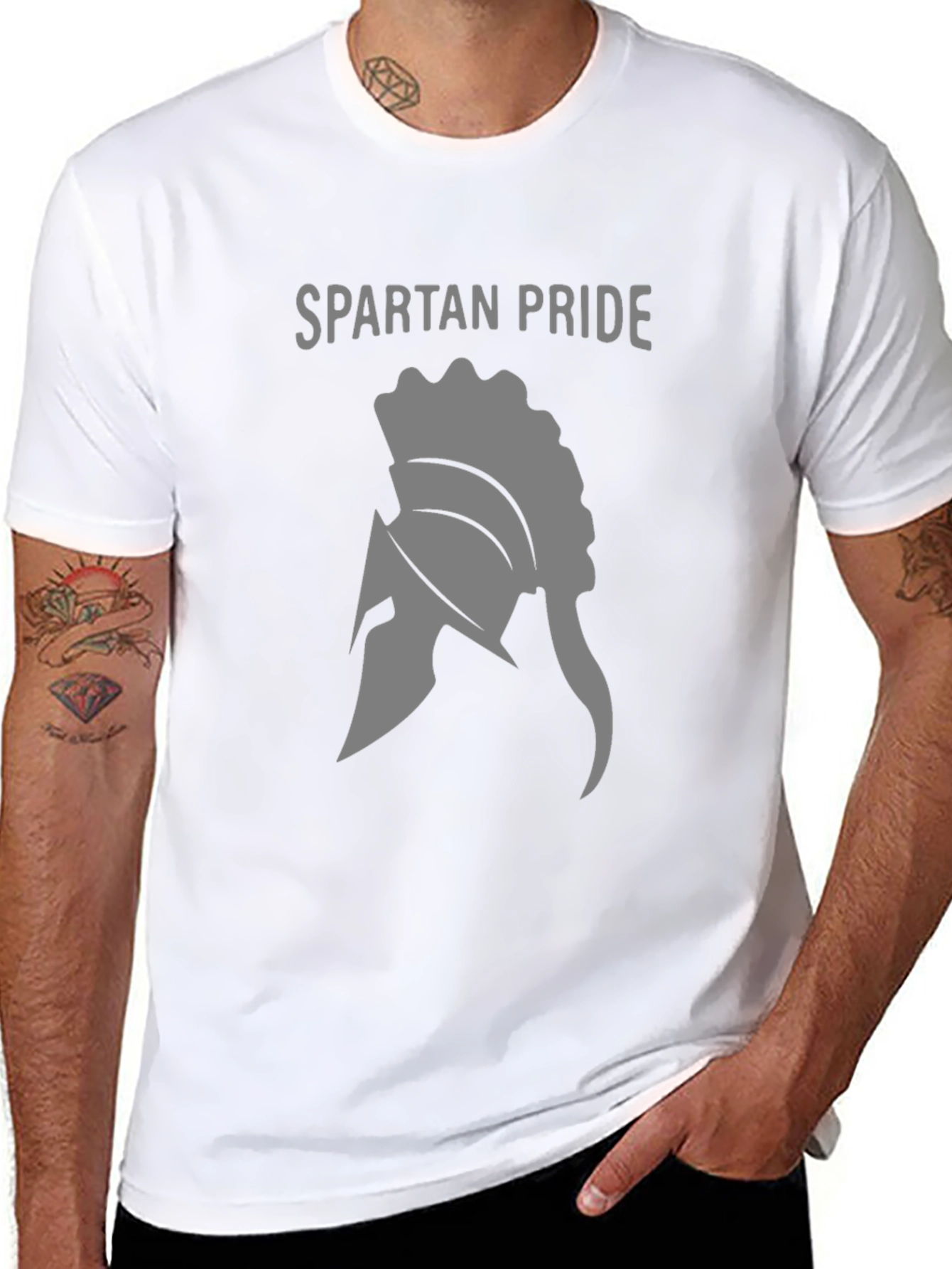 Spartan Pride Black T-Shirt - Helmet Design
