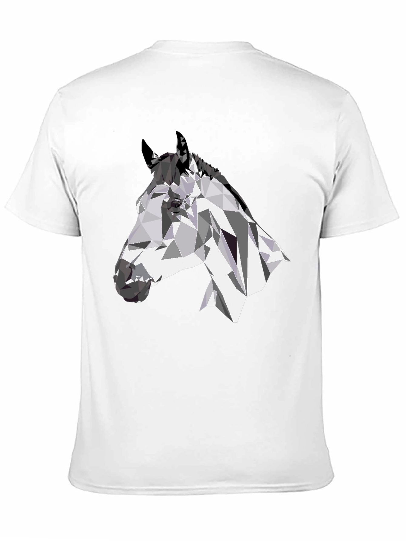 Geometric Horse Head Black T-Shirt