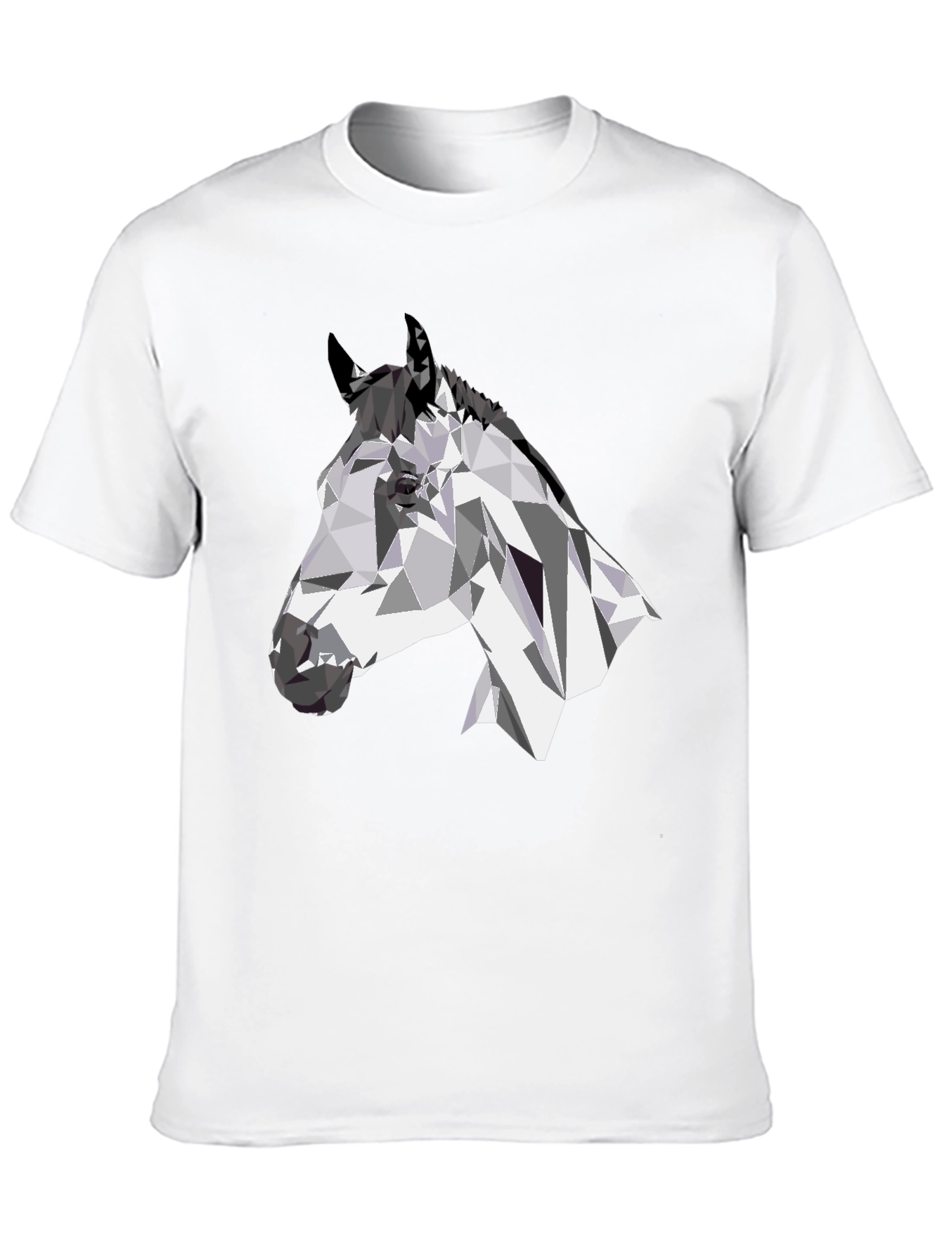 Geometric Horse Head Black T-Shirt