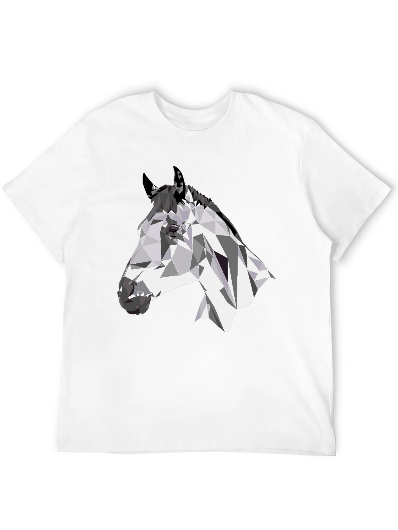 Geometric Horse Head Black T-Shirt