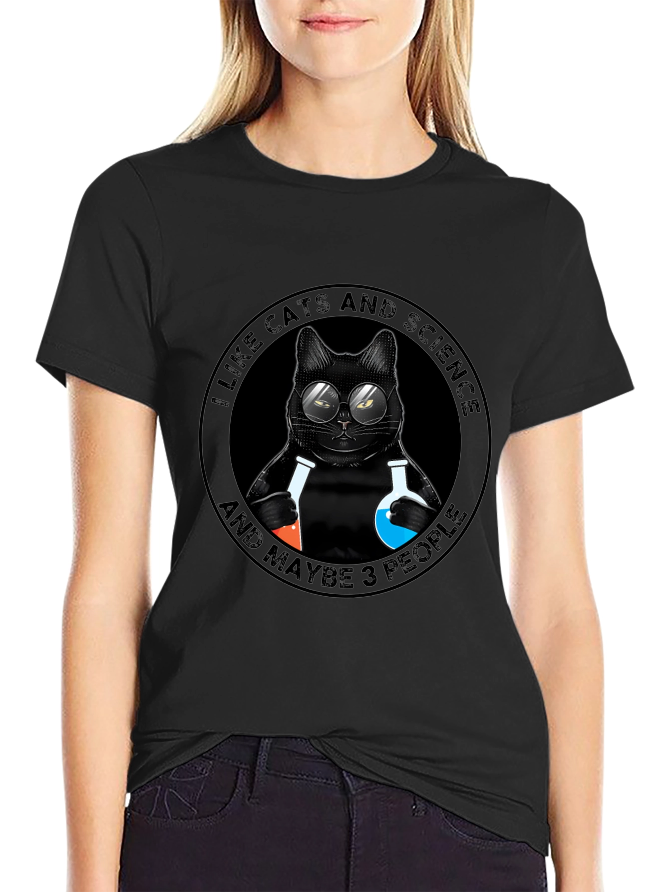 Funny Cat Science T-Shirt: I Like Cats And Science