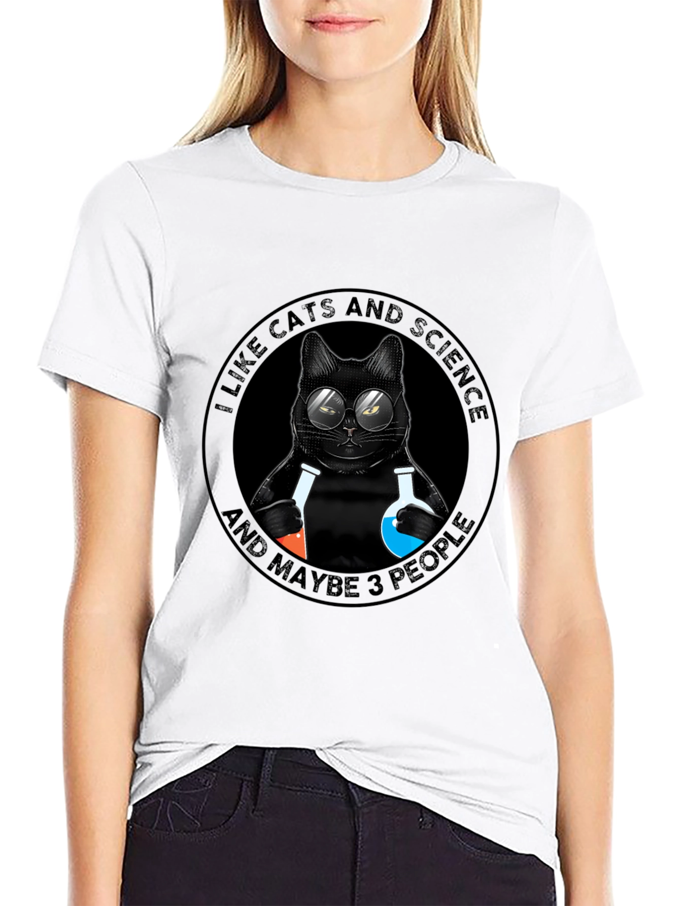 Funny Cat Science T-Shirt: I Like Cats And Science