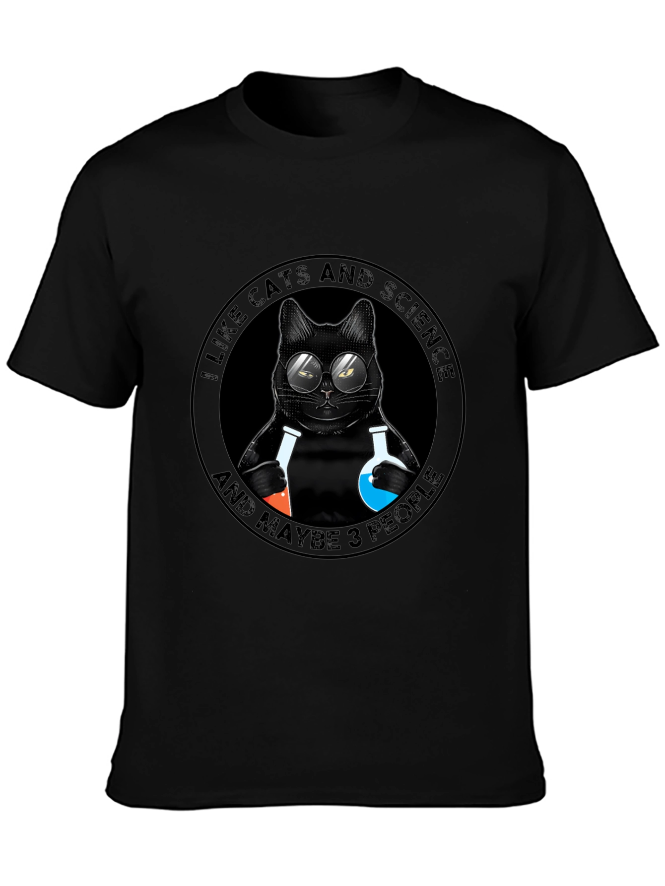 Funny Cat Science T-Shirt: I Like Cats And Science