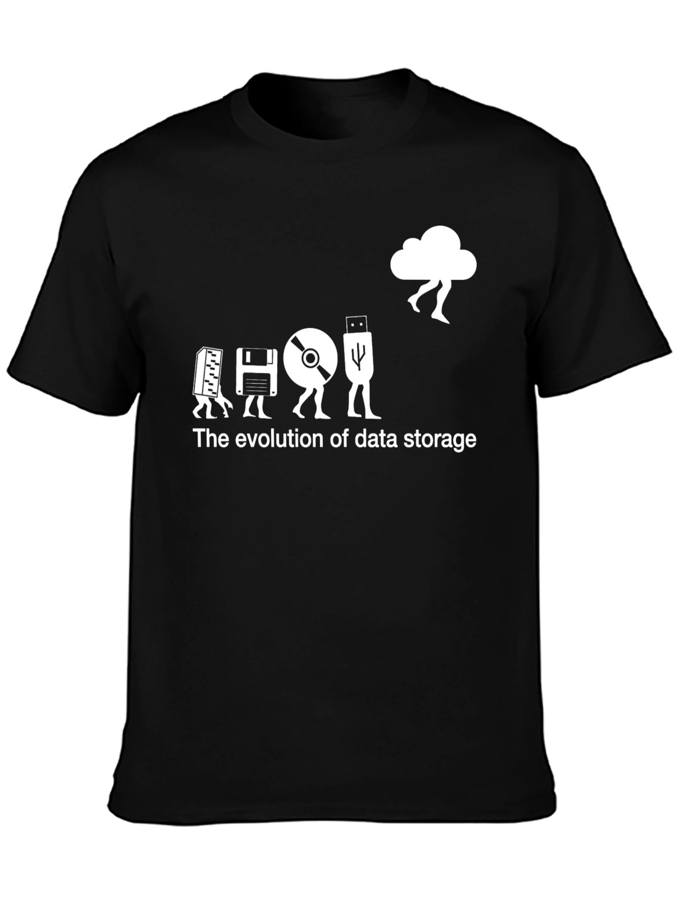 Data Storage Evolution Black T-Shirt