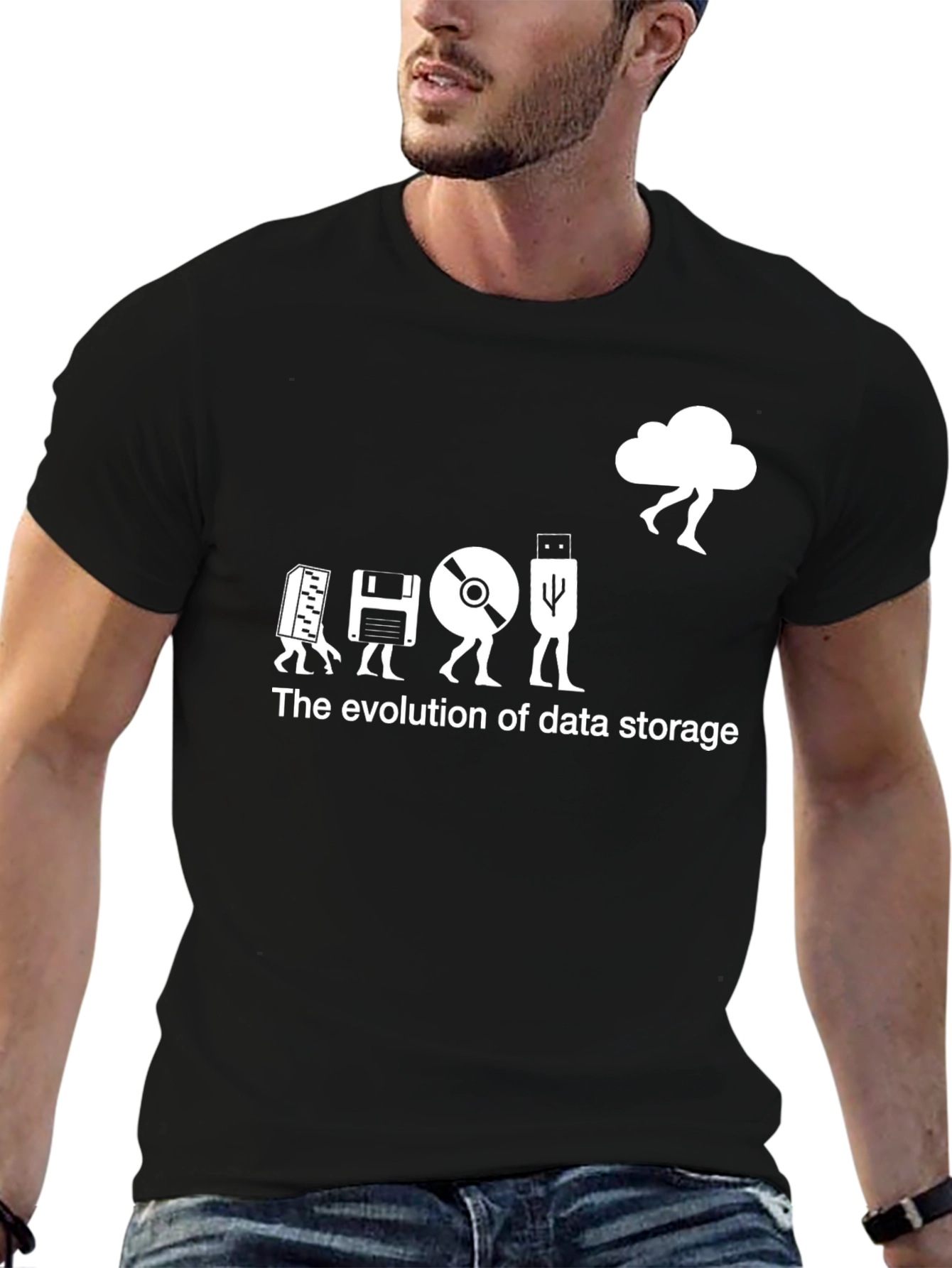 Data Storage Evolution Black T-Shirt