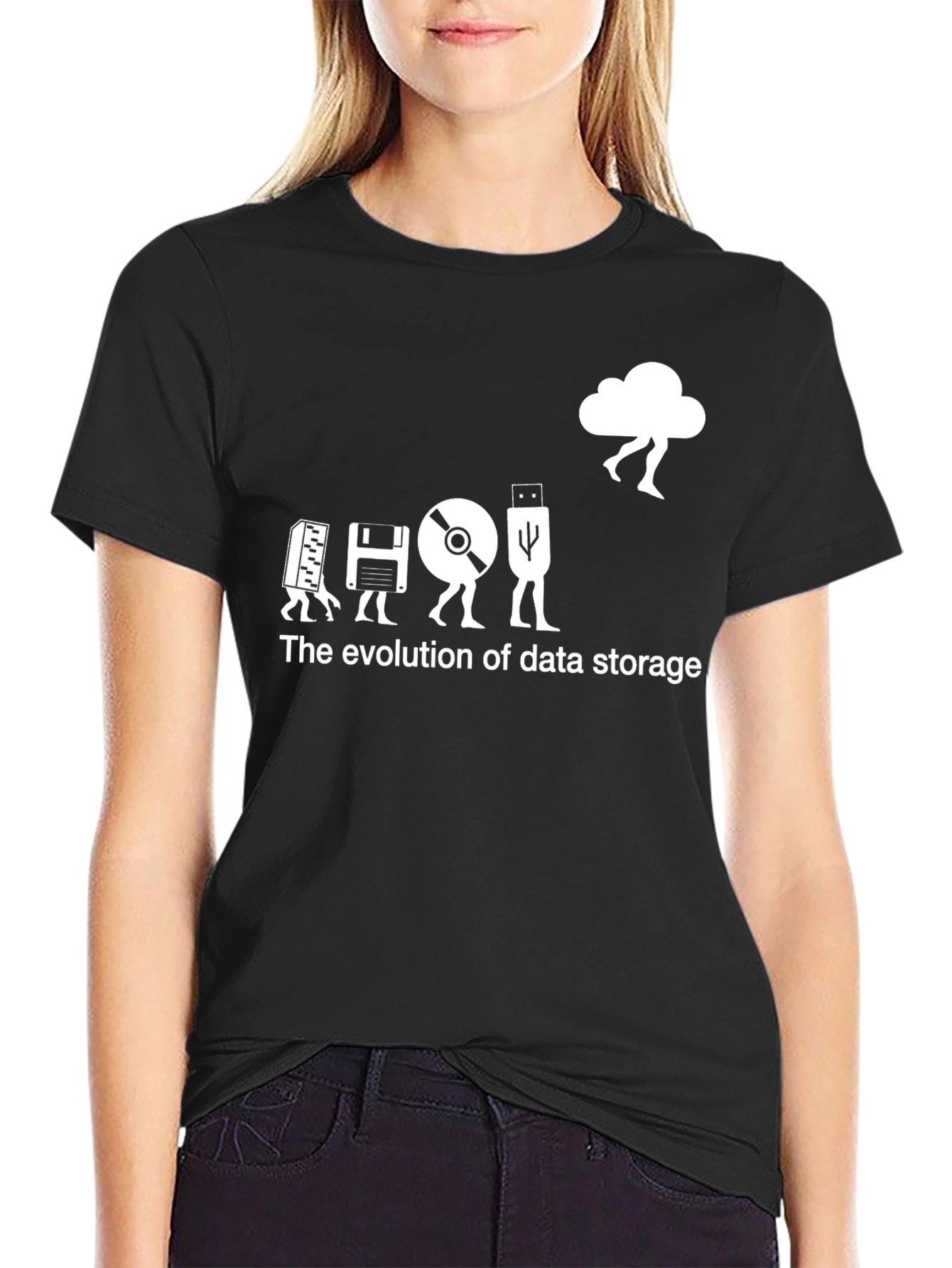 Data Storage Evolution Black T-Shirt