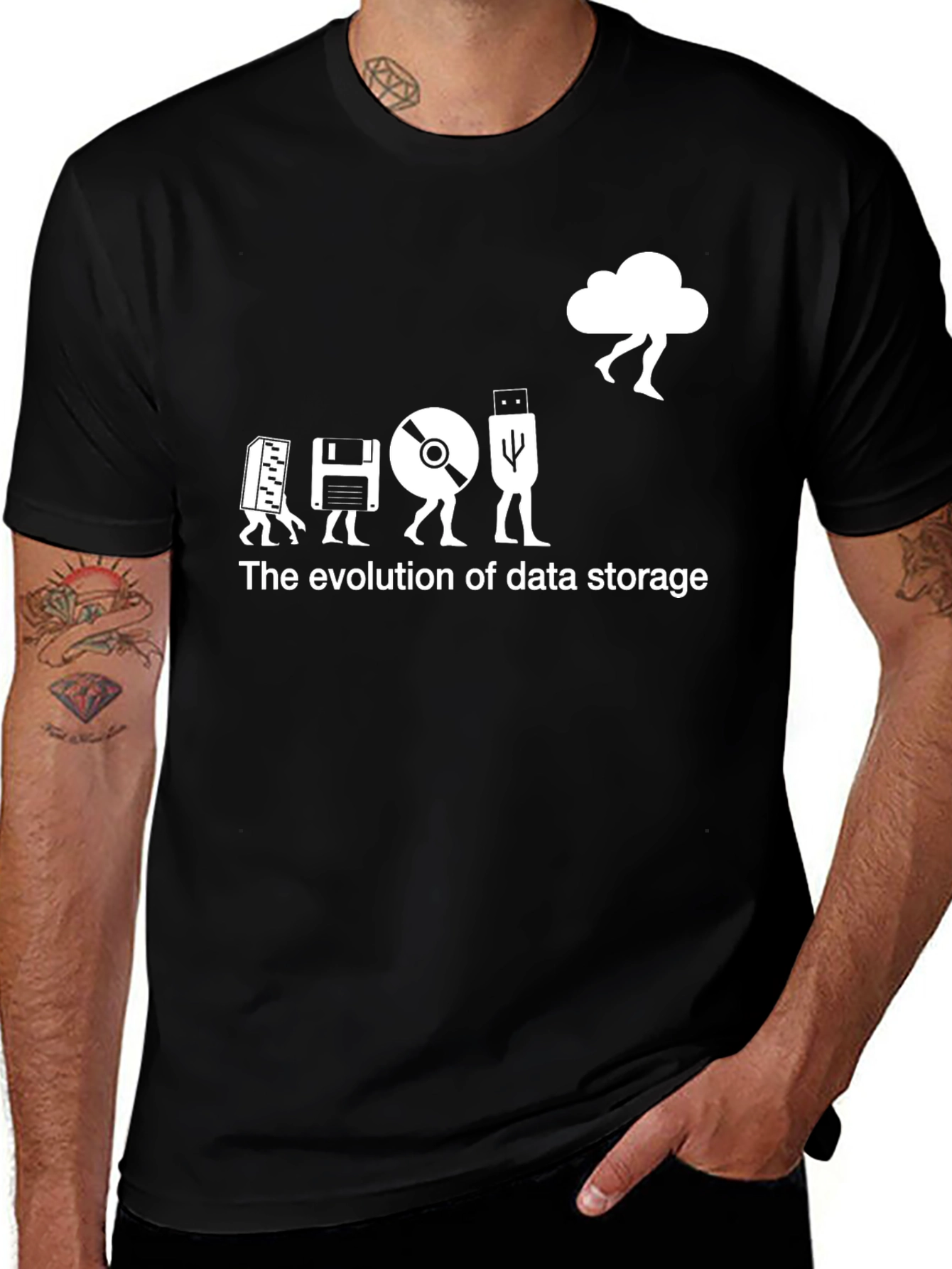 Data Storage Evolution Black T-Shirt