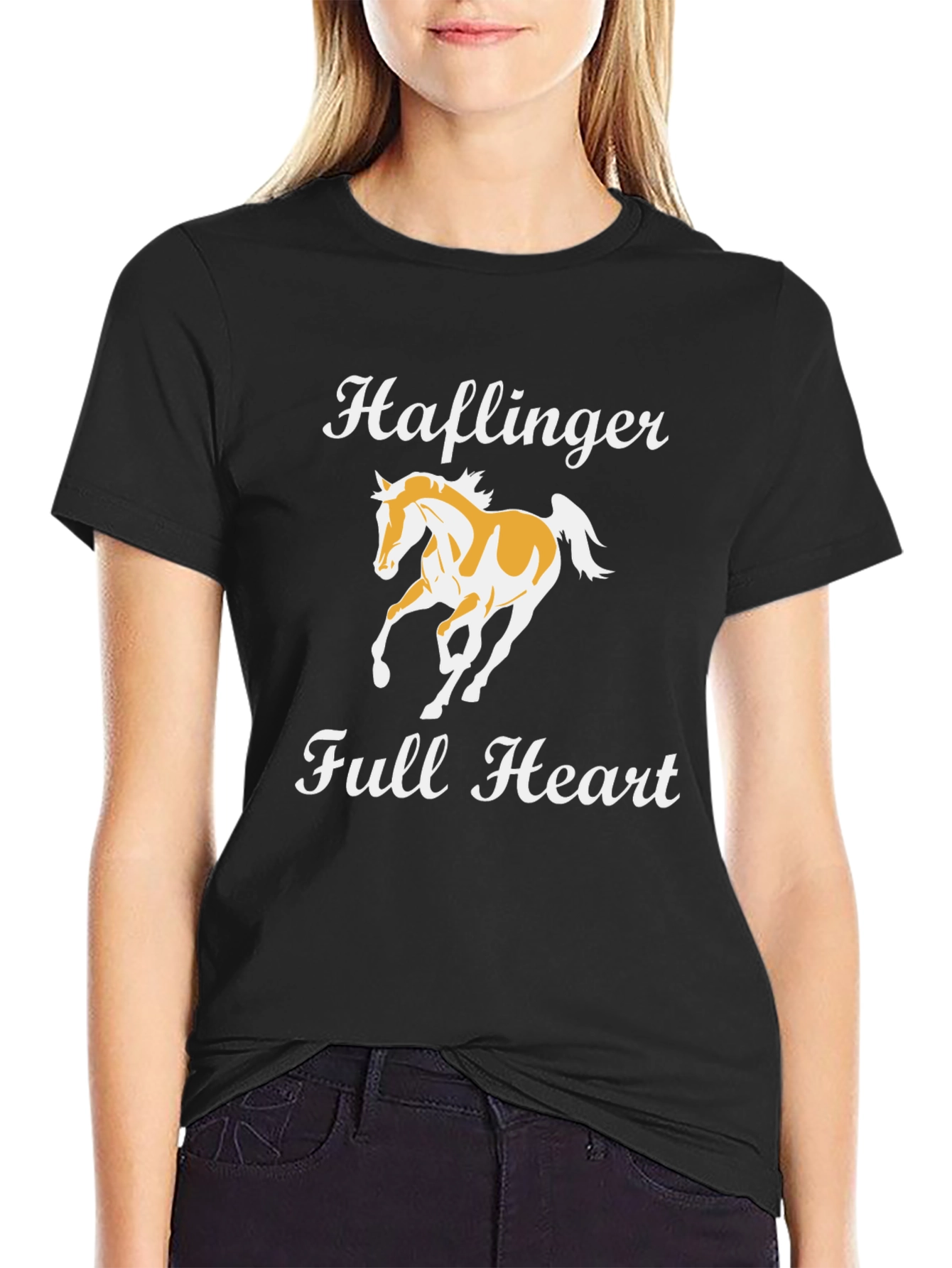 Haflinger Horse Graphic T-Shirt - Full Heart Design
