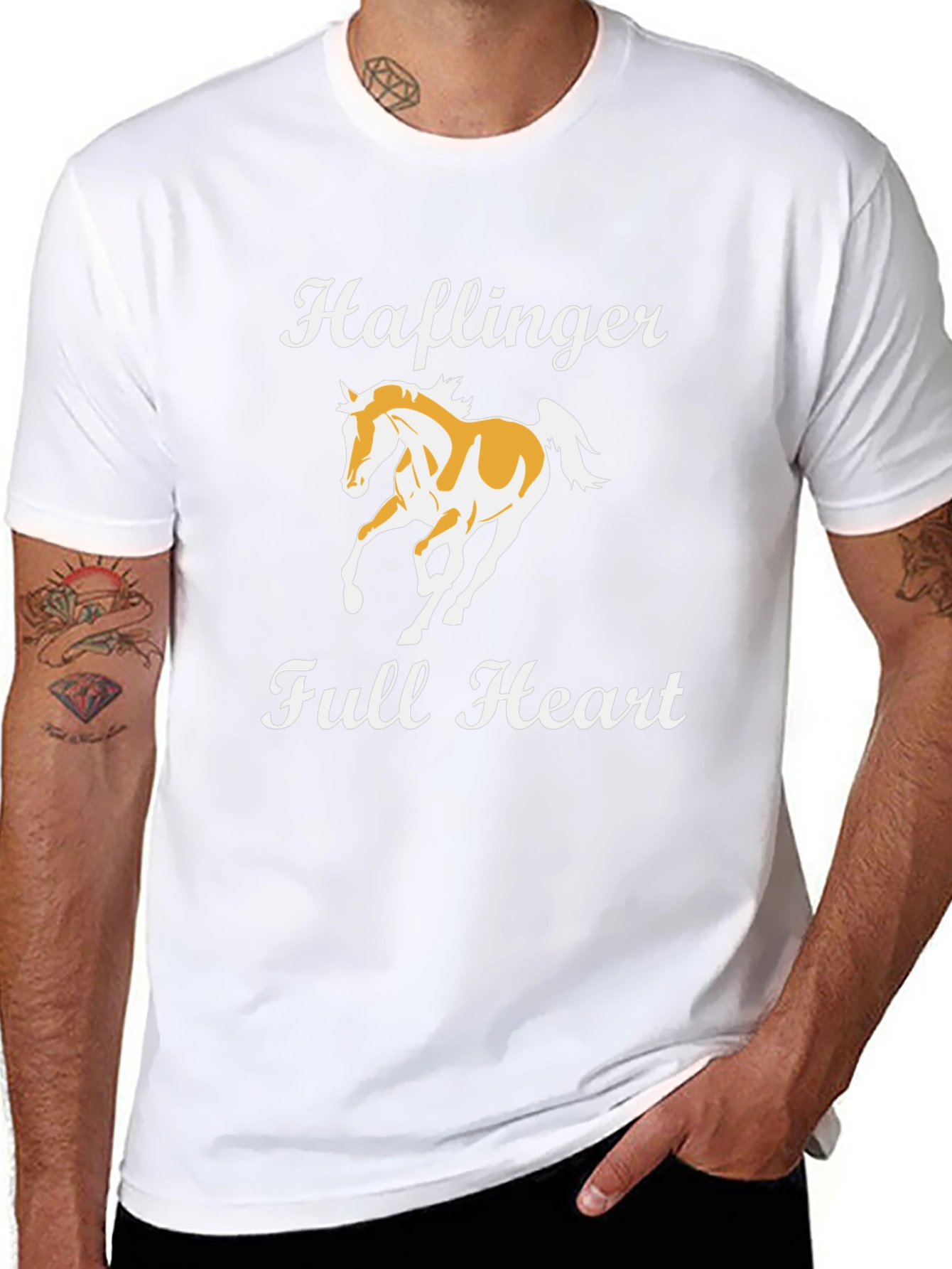 Haflinger Horse Graphic T-Shirt - Full Heart Design
