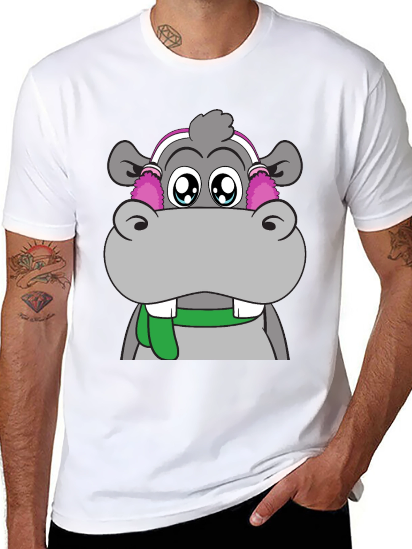 Cute Hippo Graphic Tee - Unisex