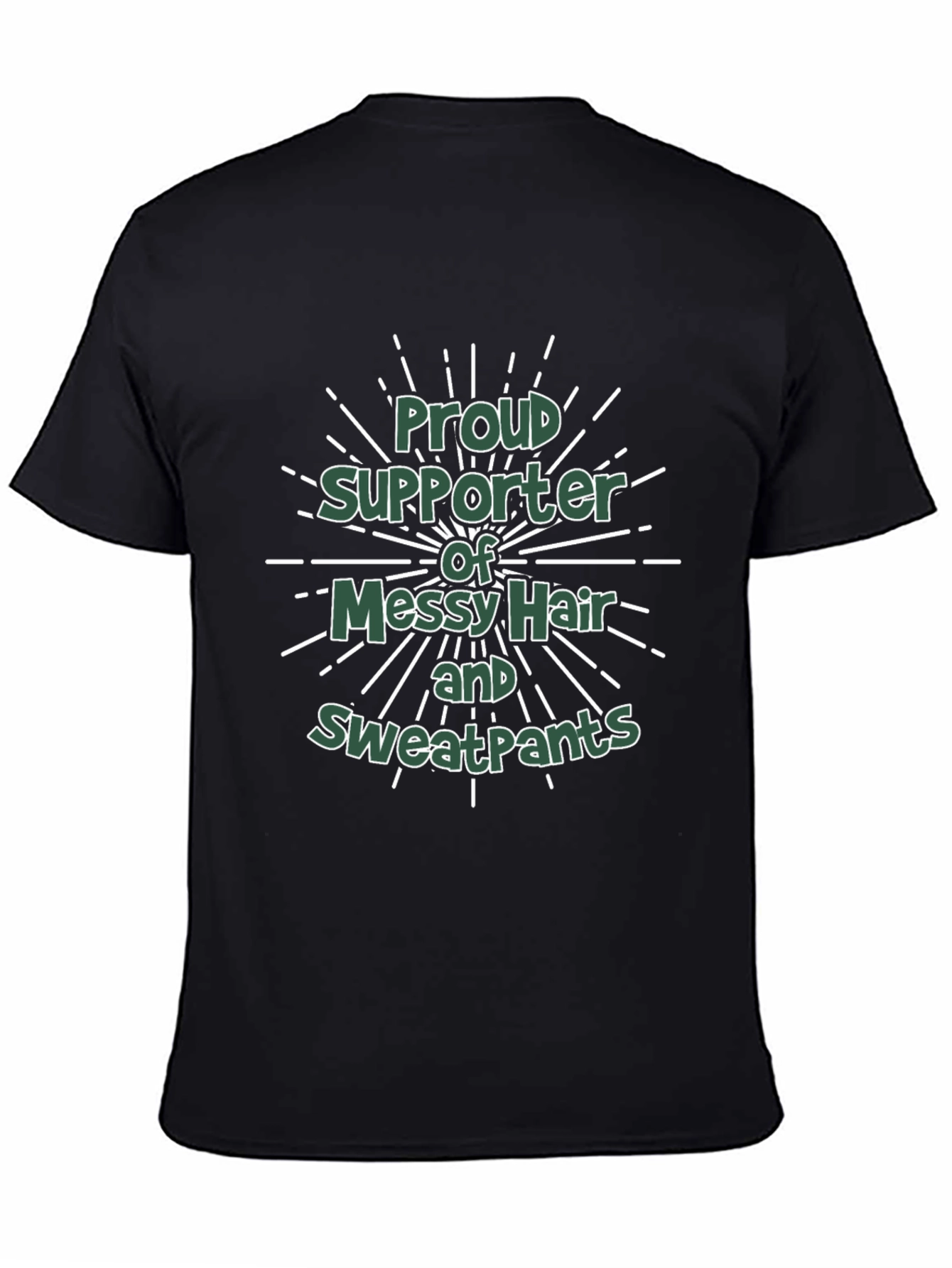 Proud Supporter Messy Hair Sweatpants Black T-Shirt
