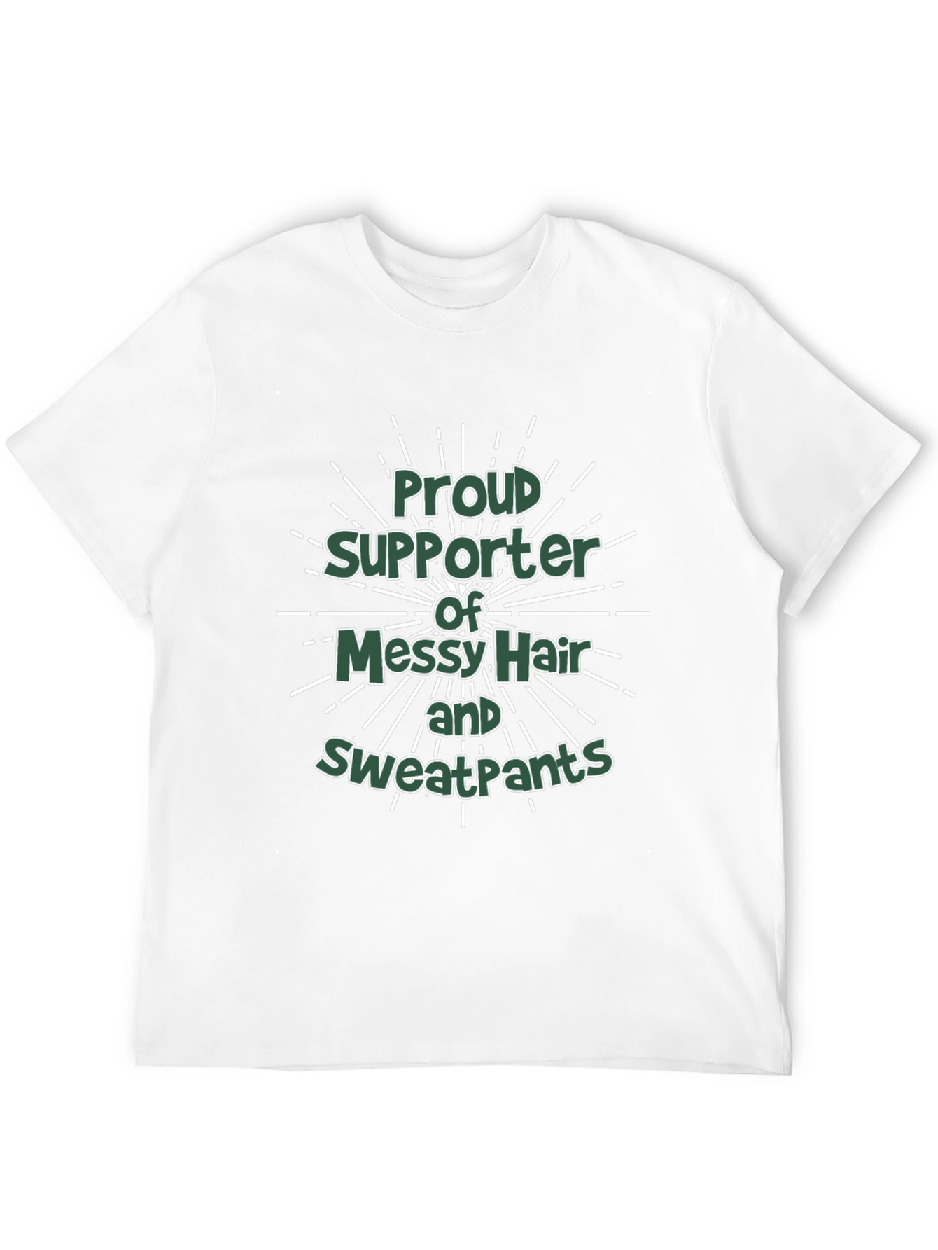 Proud Supporter Messy Hair Sweatpants Black T-Shirt