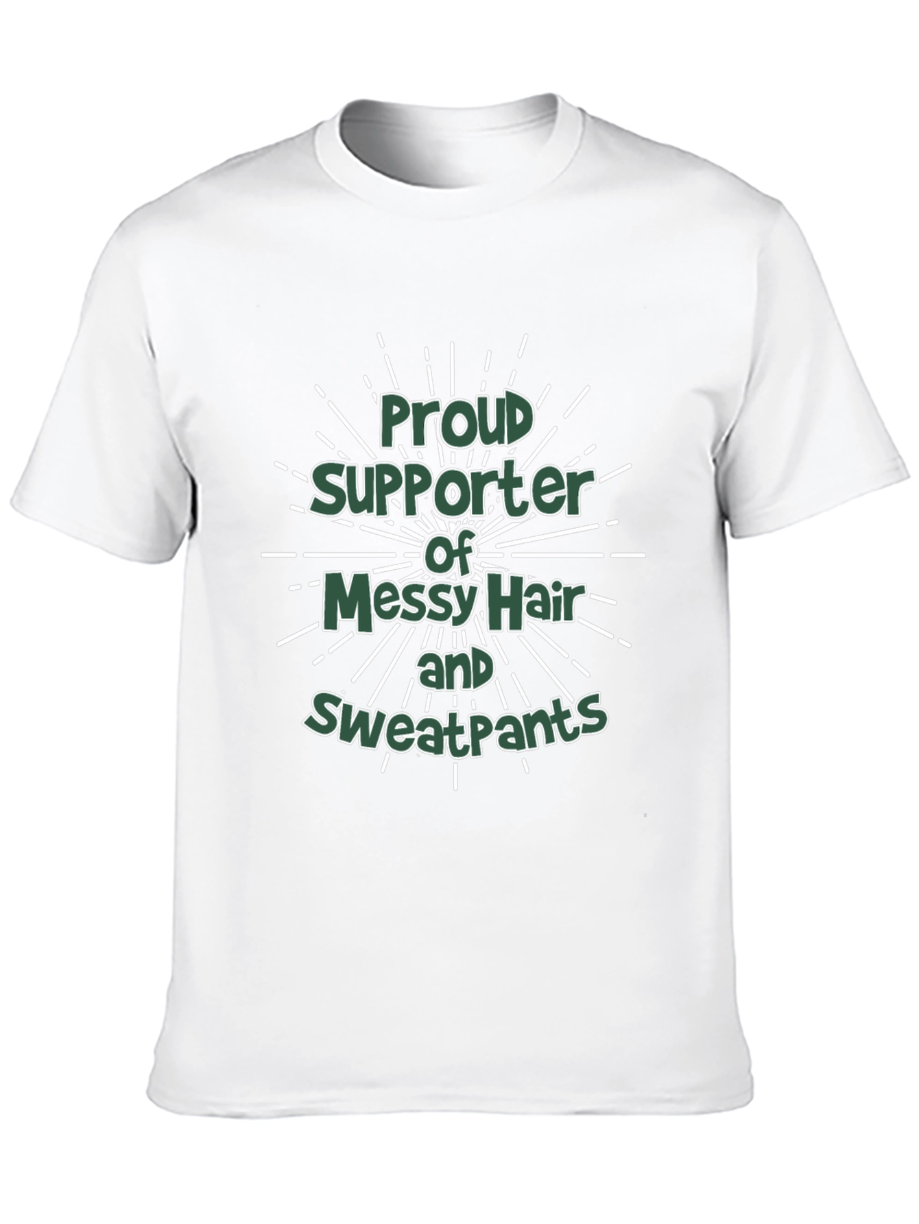 Proud Supporter Messy Hair Sweatpants Black T-Shirt