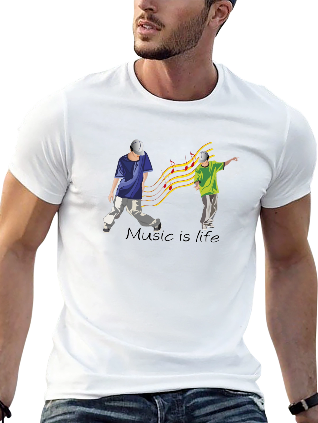 Music is Life Graphic Tee - Black