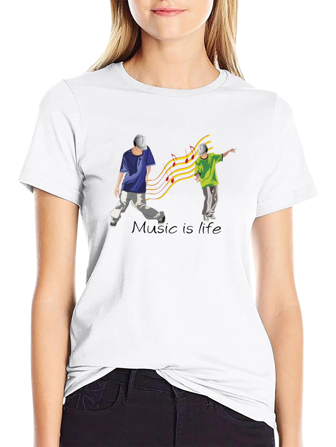 Music is Life Graphic Tee - Black