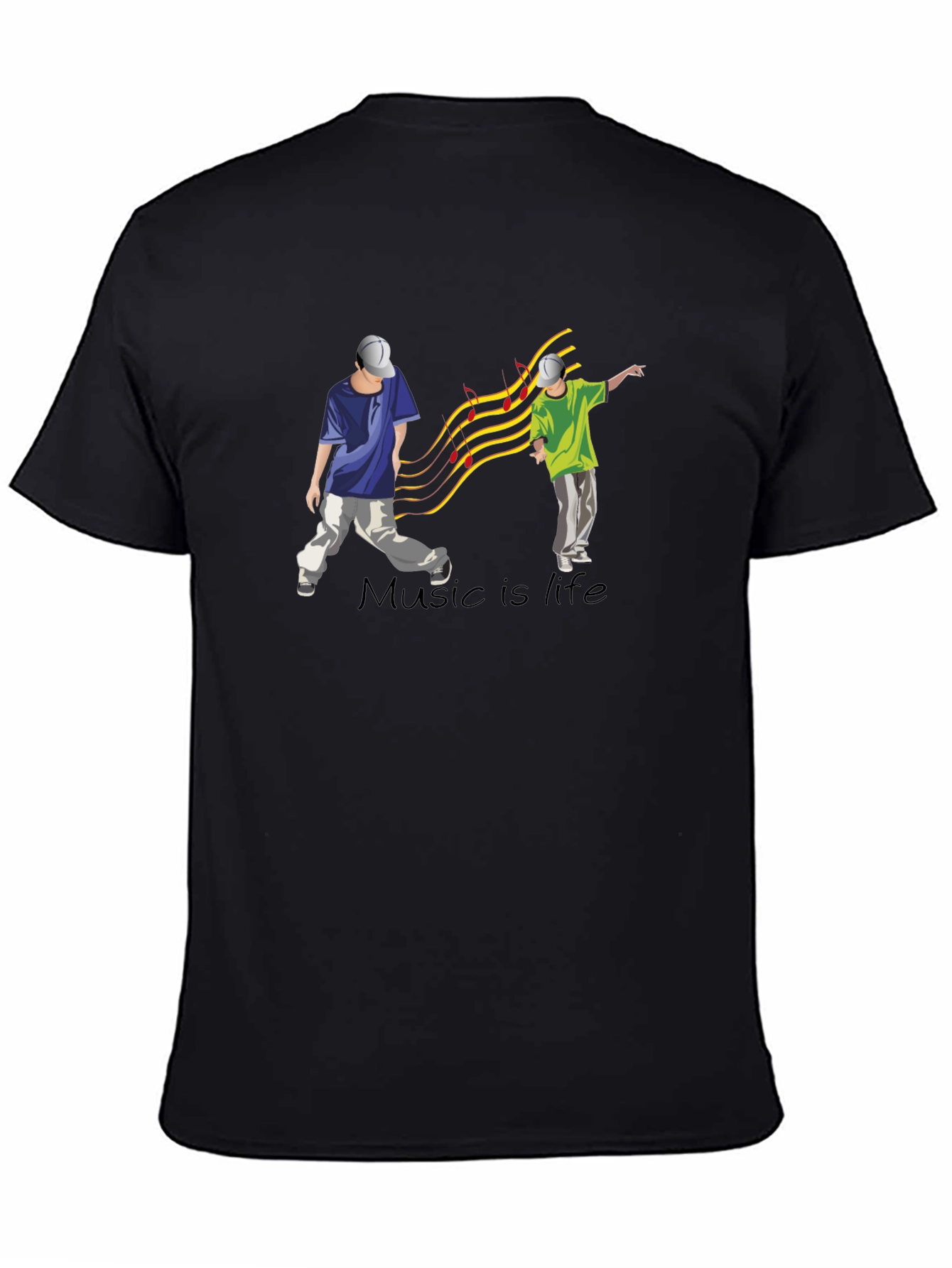 Music is Life Graphic Tee - Black