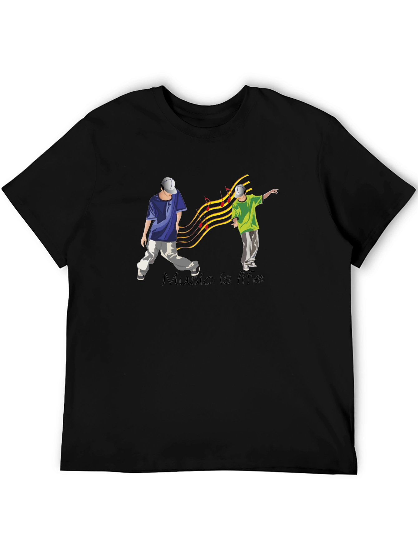 Music is Life Graphic Tee - Black