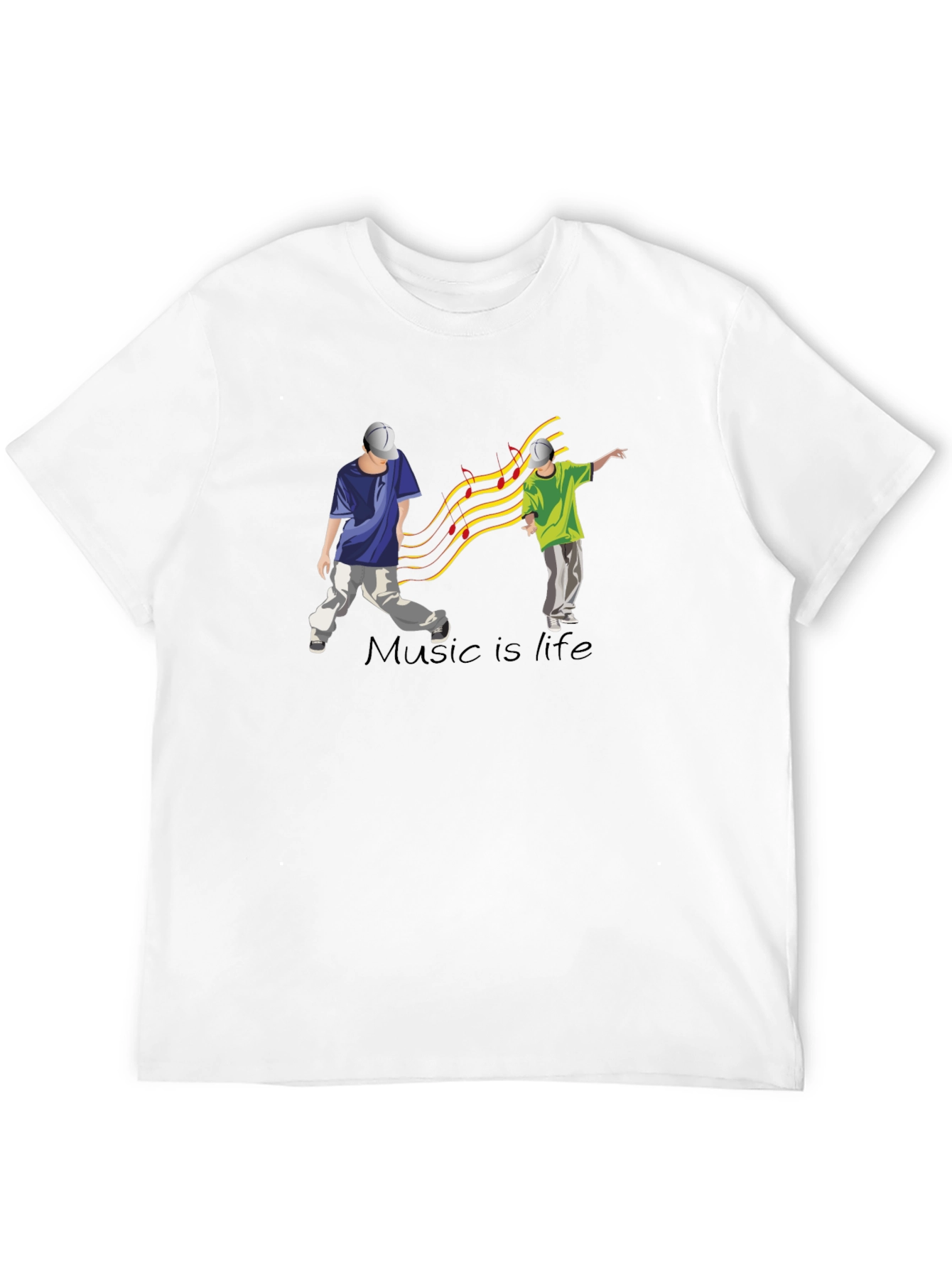 Music is Life Graphic Tee - Black