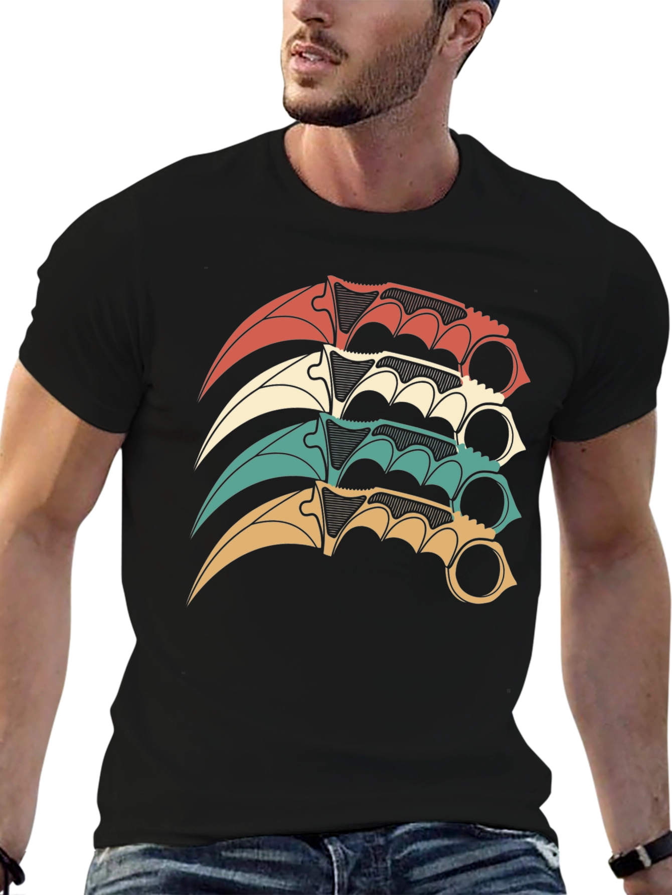 Karambit Stack Graphic T-Shirt - Black