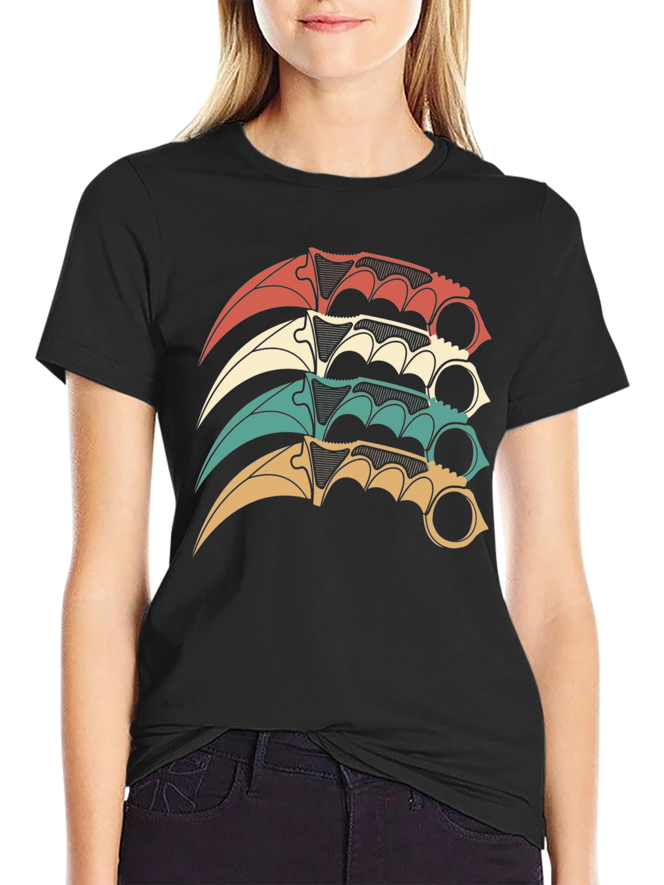 Karambit Stack Graphic T-Shirt - Black