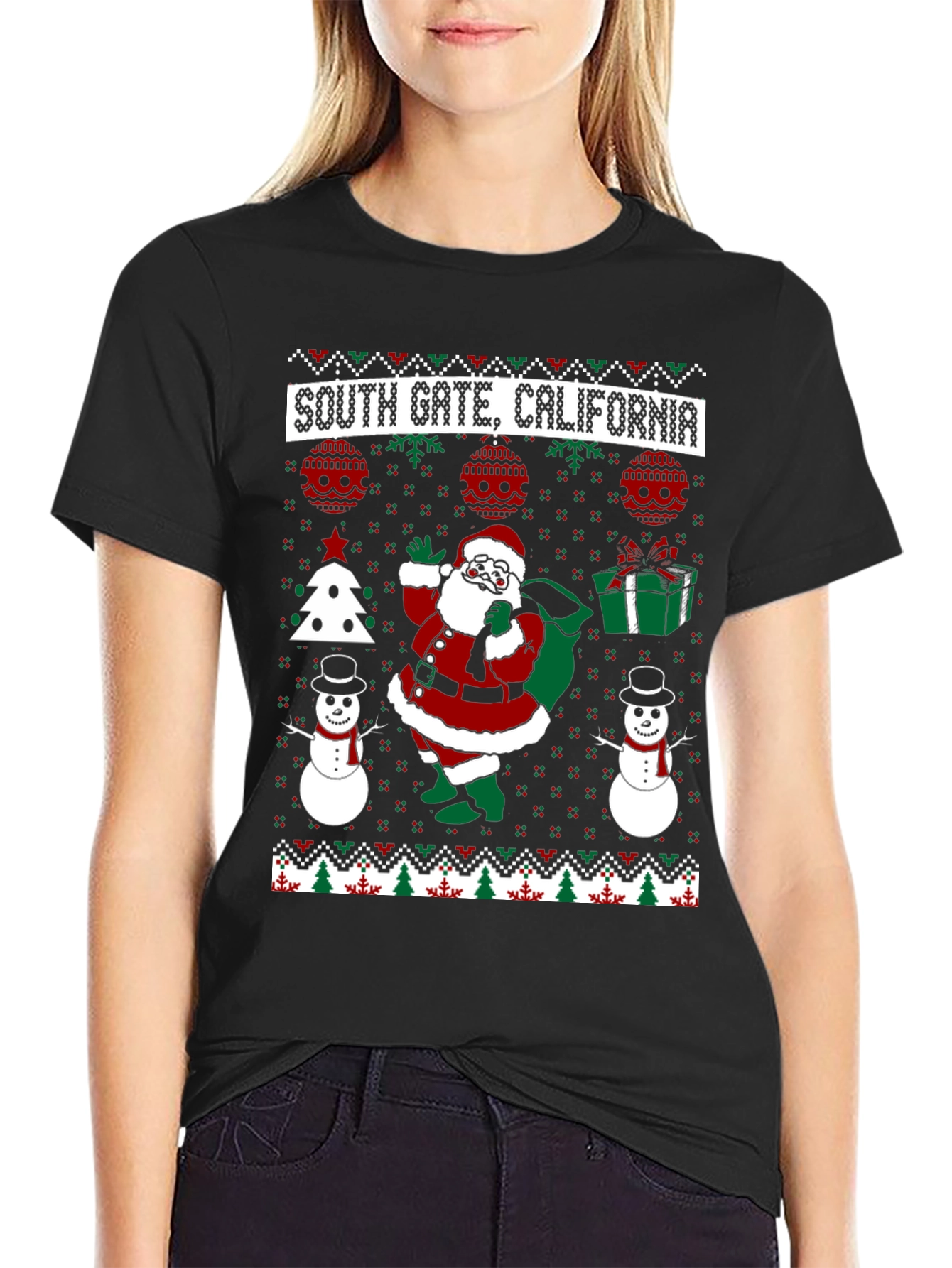 South Gate CA Christmas Sweater T-Shirt