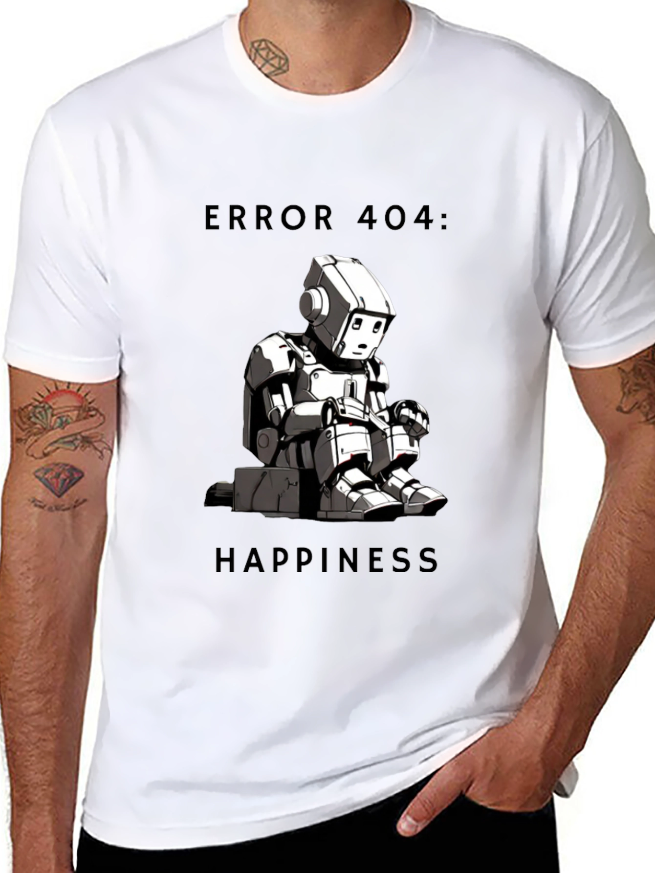 Error 404: Happiness T-Shirt - Funny Robot Design