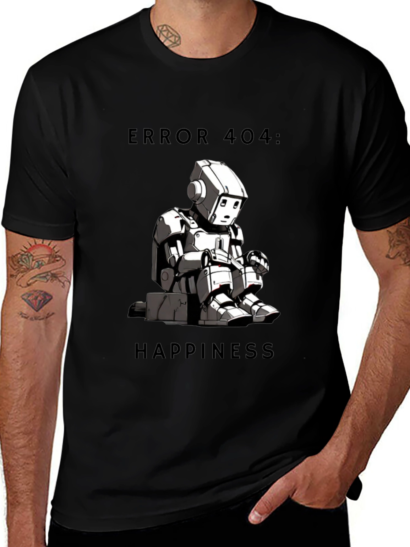 Error 404: Happiness T-Shirt - Funny Robot Design