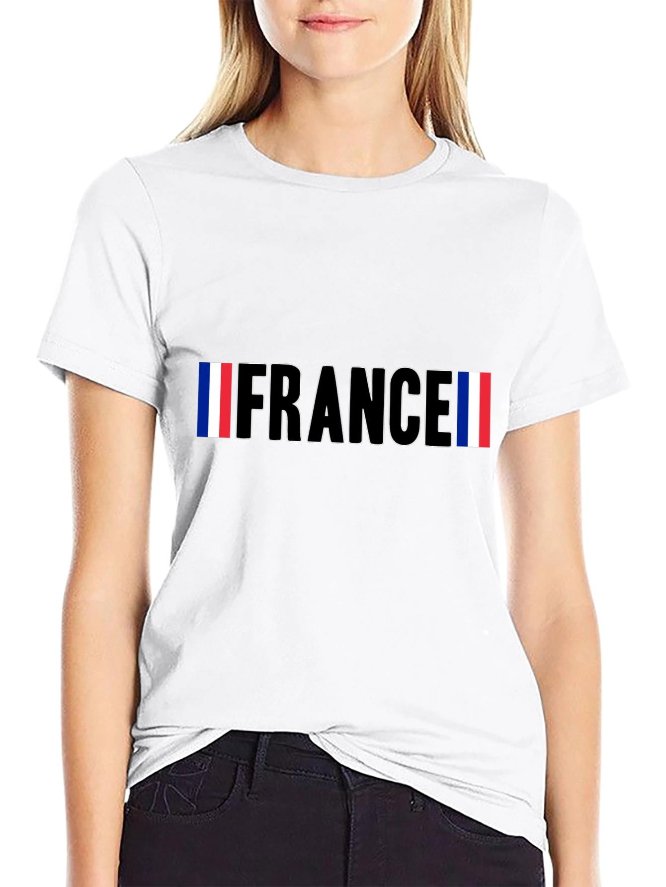 France Flag Graphic Black T-Shirt