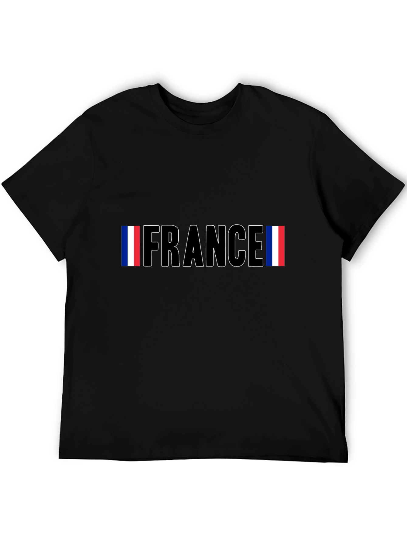 France Flag Graphic Black T-Shirt