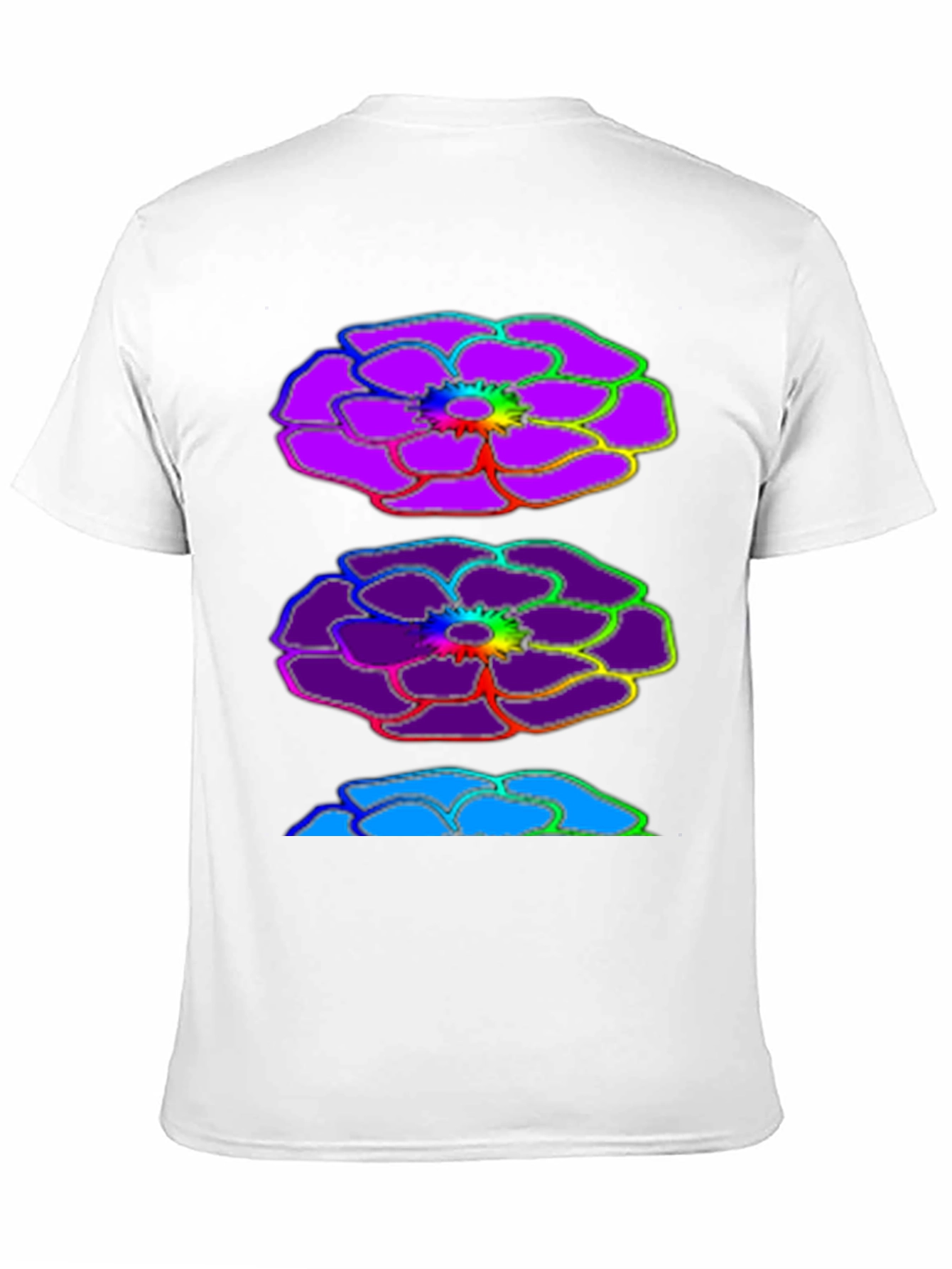 Rainbow Floral Graphic Black T-Shirt
