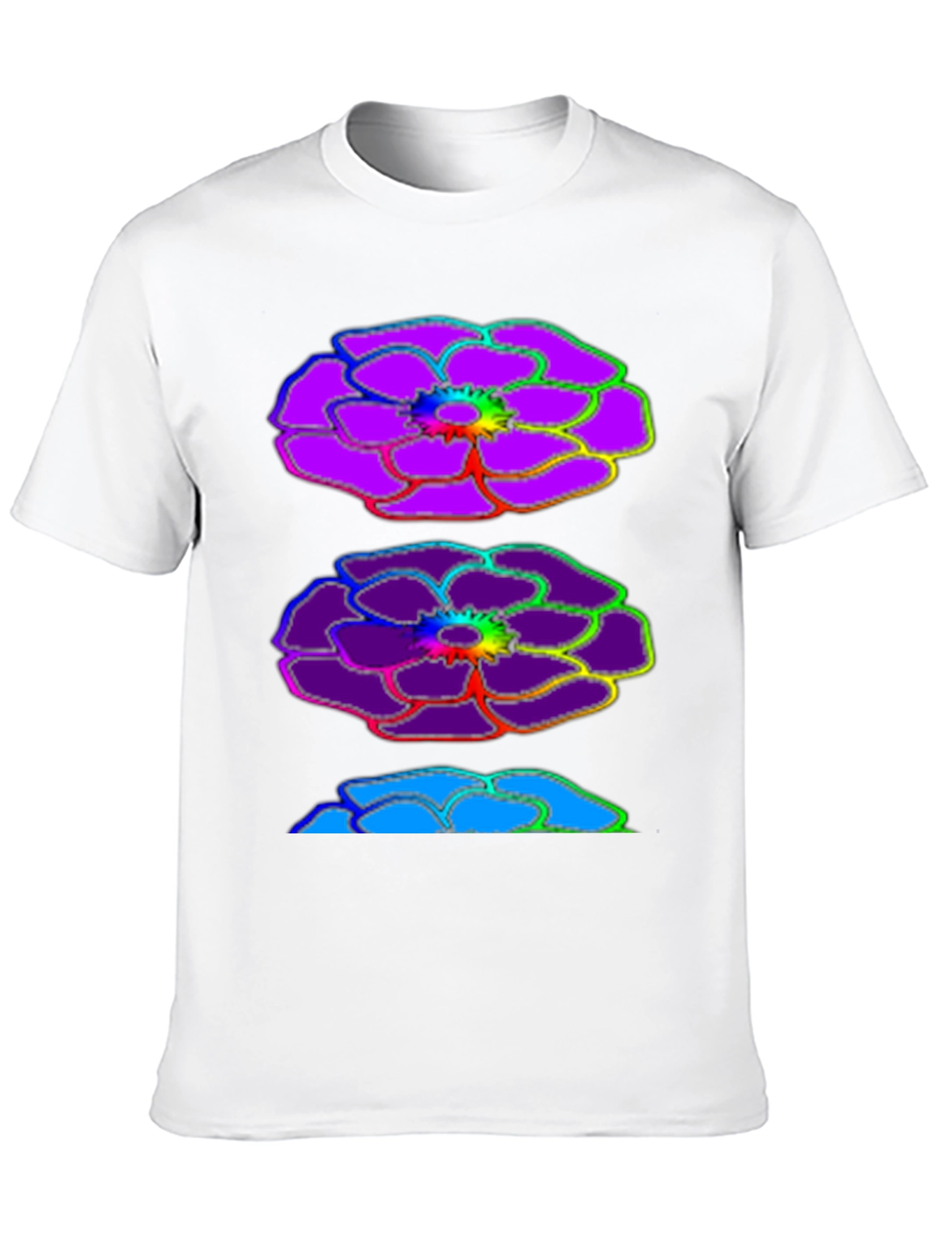 Rainbow Floral Graphic Black T-Shirt