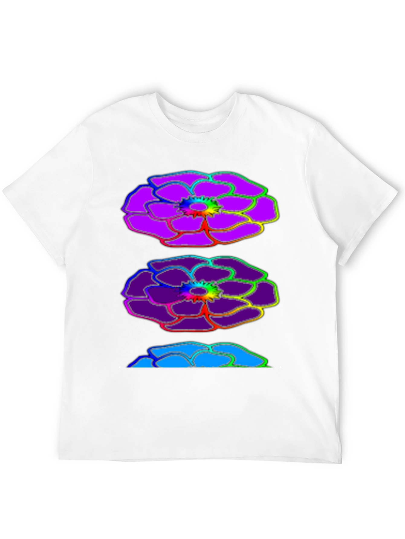 Rainbow Floral Graphic Black T-Shirt