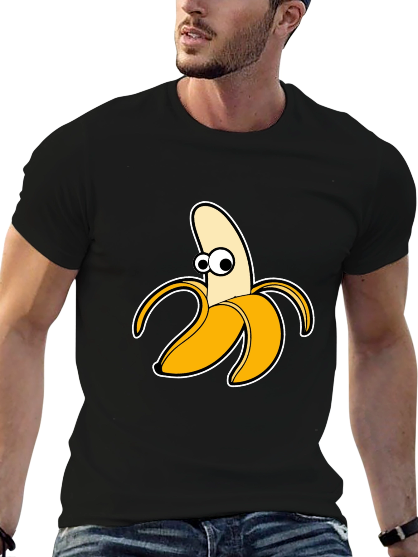 Funny Banana Graphic Tee - Black Cotton T-Shirt