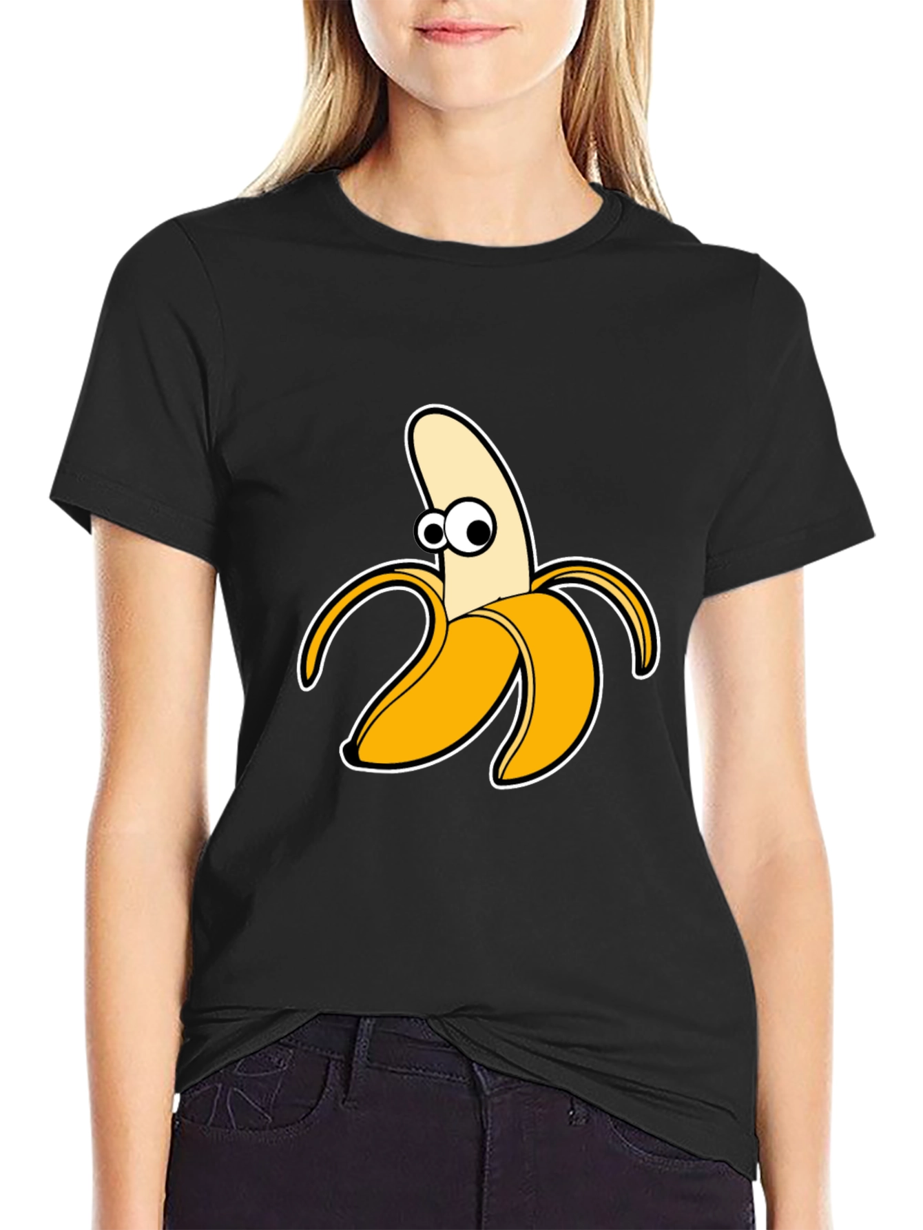 Funny Banana Graphic Tee - Black Cotton T-Shirt