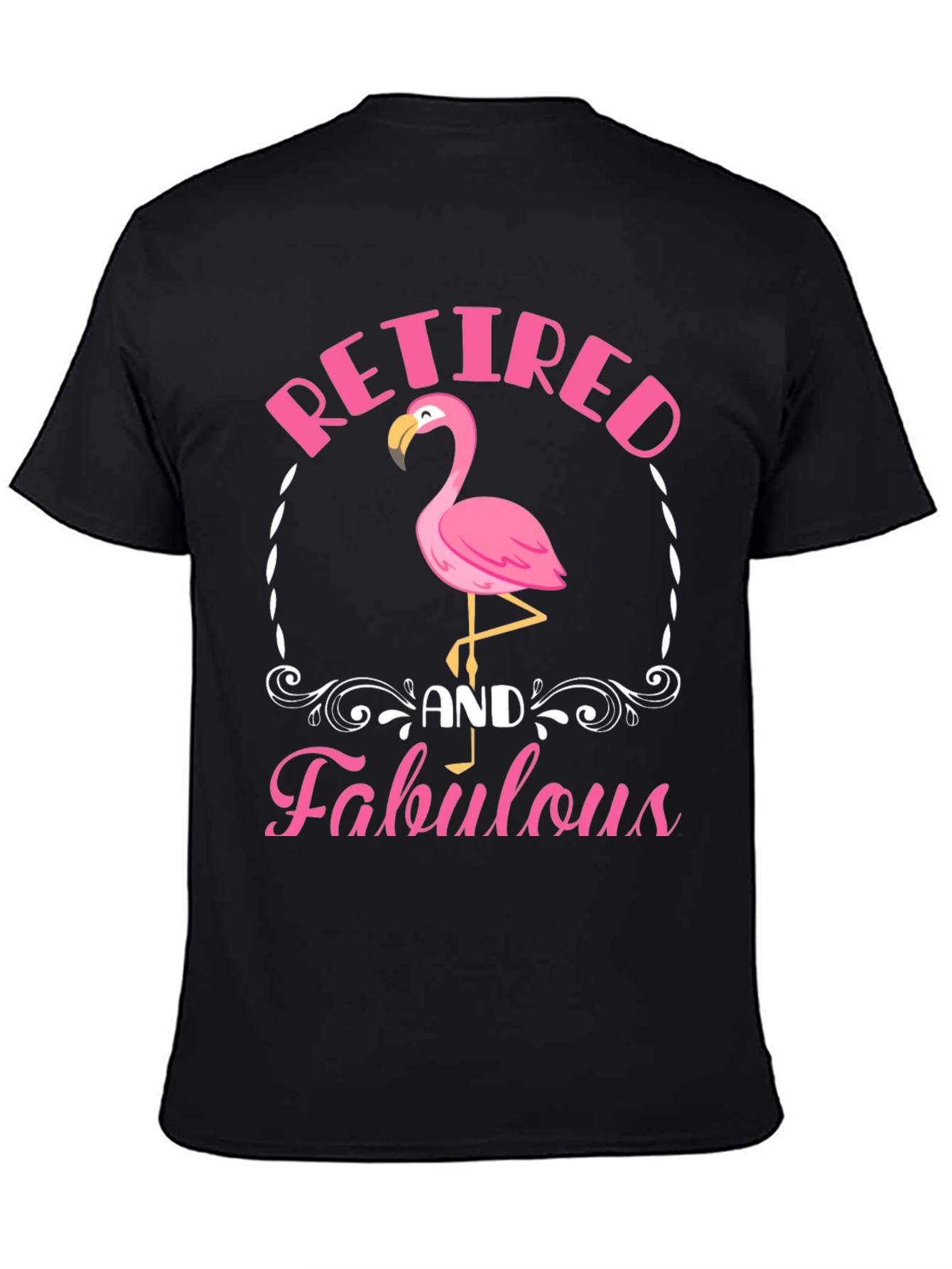 Retired and Fabulous Flamingo Graphic T-Shirt