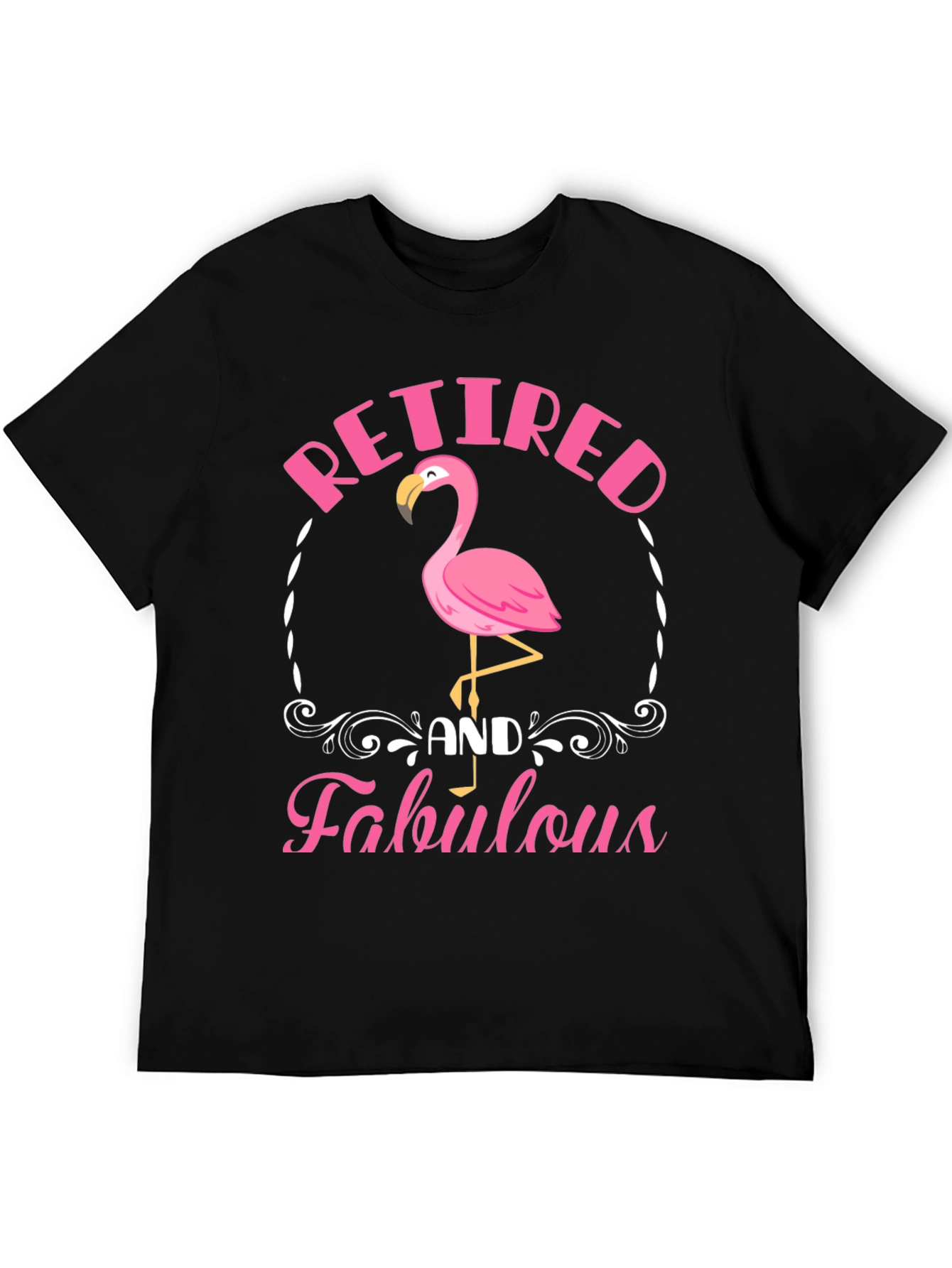 Retired and Fabulous Flamingo Graphic T-Shirt