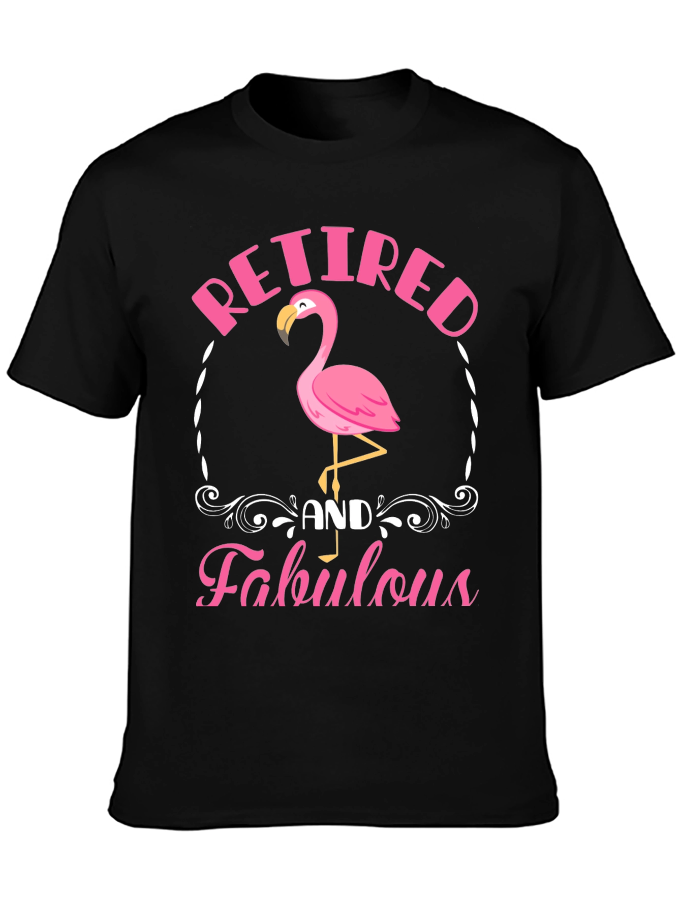 Retired and Fabulous Flamingo Graphic T-Shirt