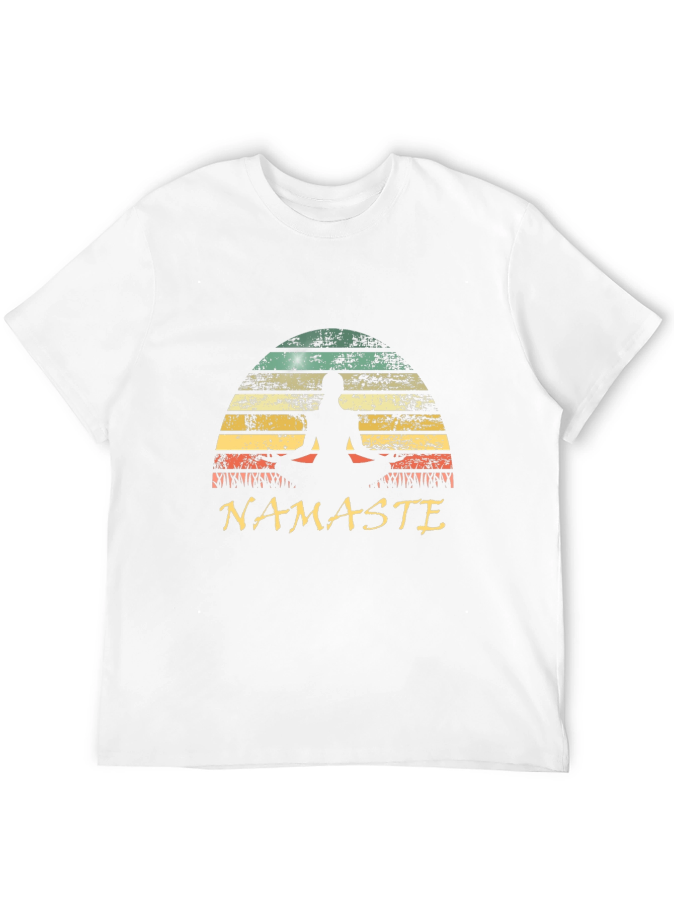 Namaste Yoga Black T-Shirt Retro Meditation