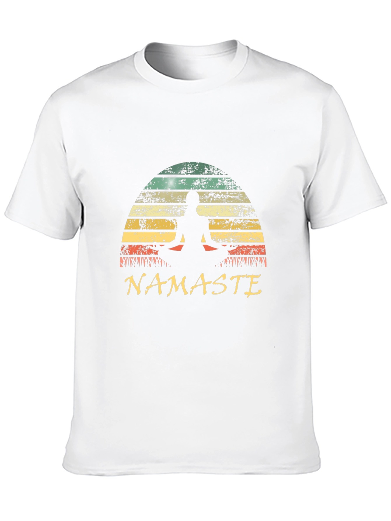 Namaste Yoga Black T-Shirt Retro Meditation