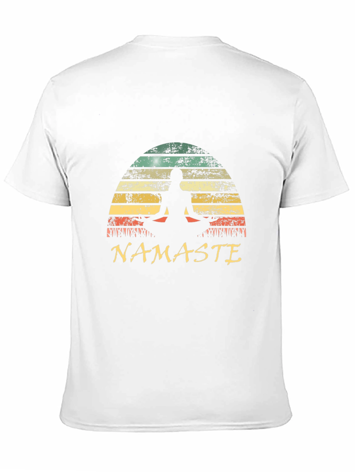 Namaste Yoga Black T-Shirt Retro Meditation