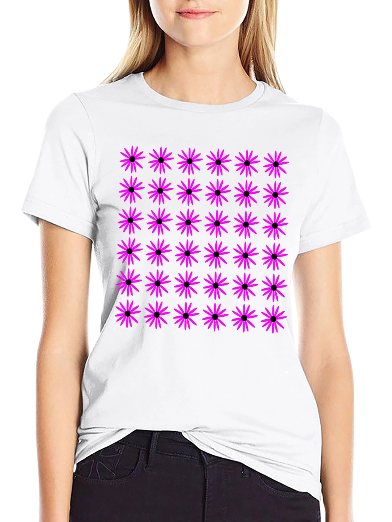 Floral Print Black T-Shirt for Men