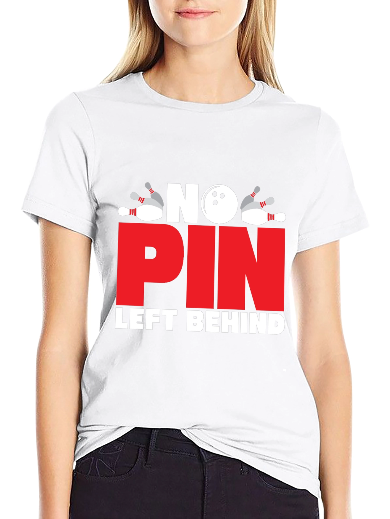 No Pin Left Behind T-Shirt - Bowling Design