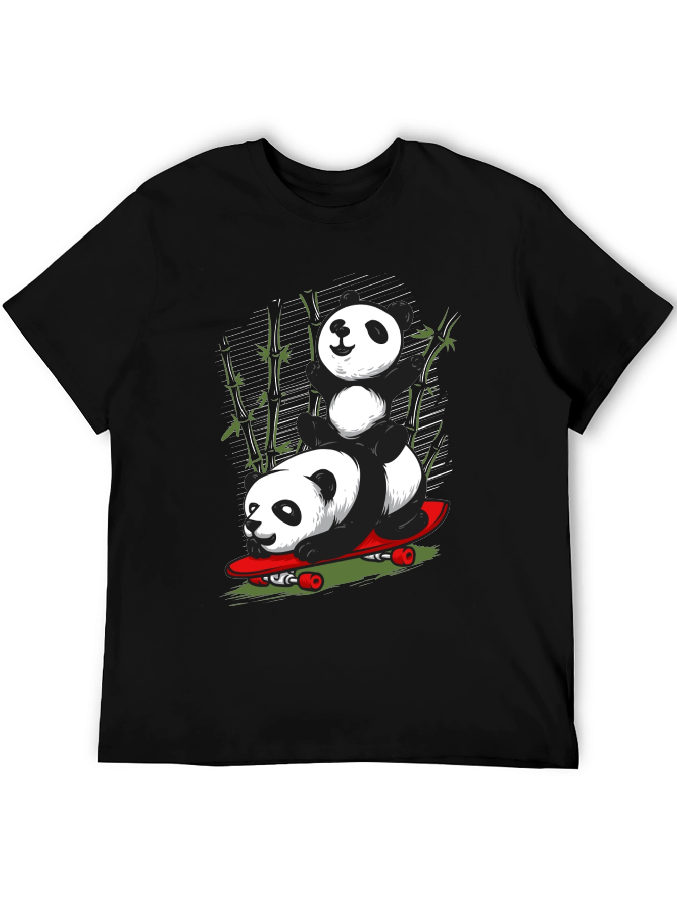 Panda Skateboard Graphic T-Shirt - Cool Panda Design