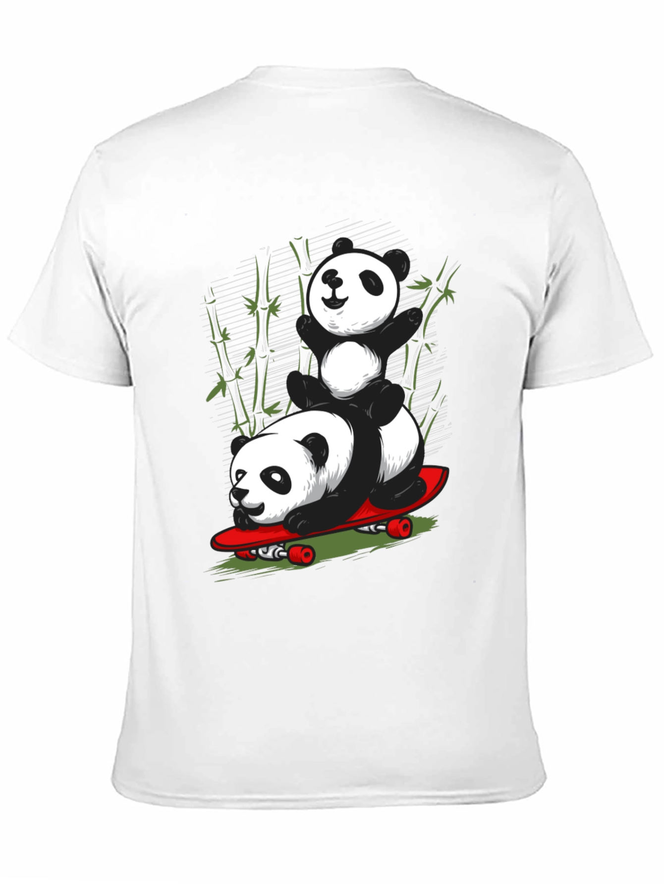 Panda Skateboard Graphic T-Shirt - Cool Panda Design